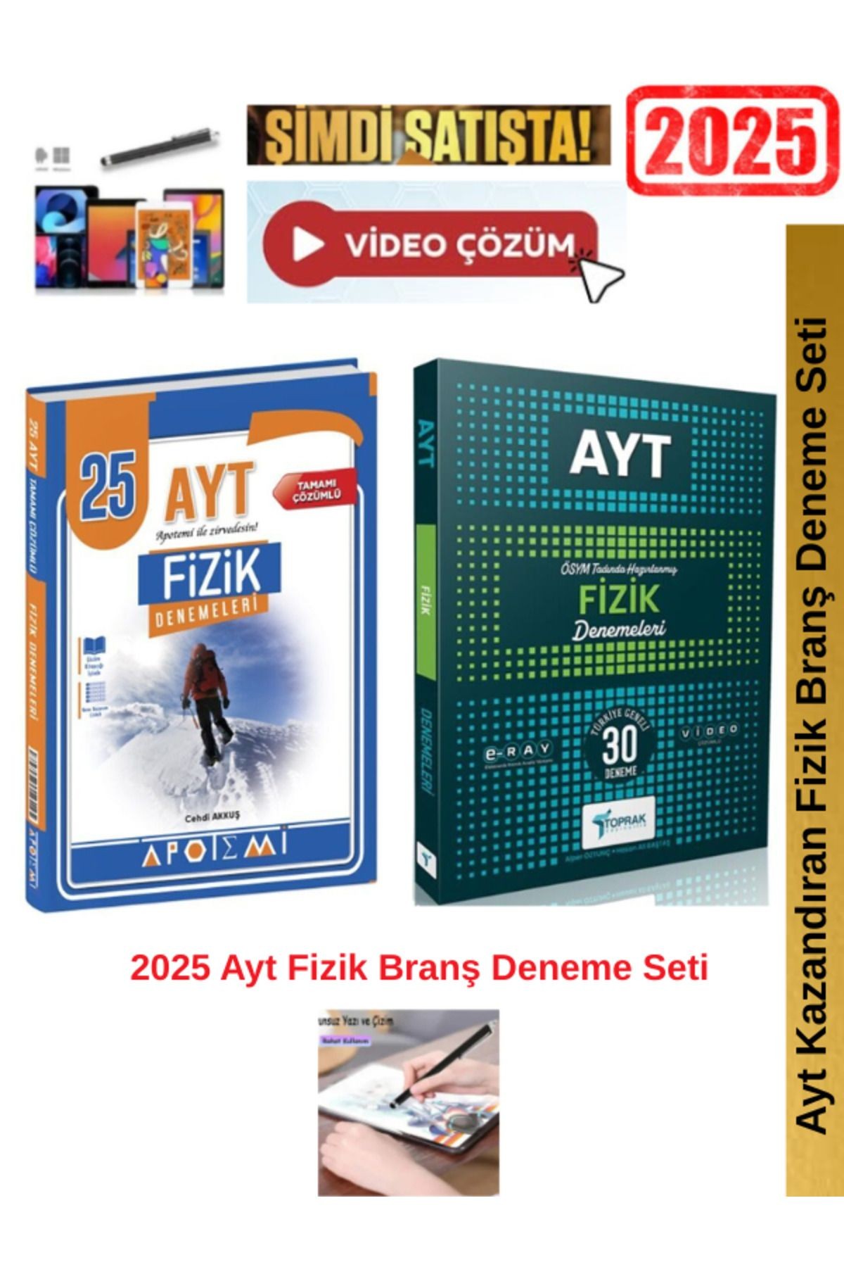 2025 Ayt Fİzik 25 li Branş Deneme+Toprak Ayt Fizik 30 lu Deneme Seti+Android Kalem
