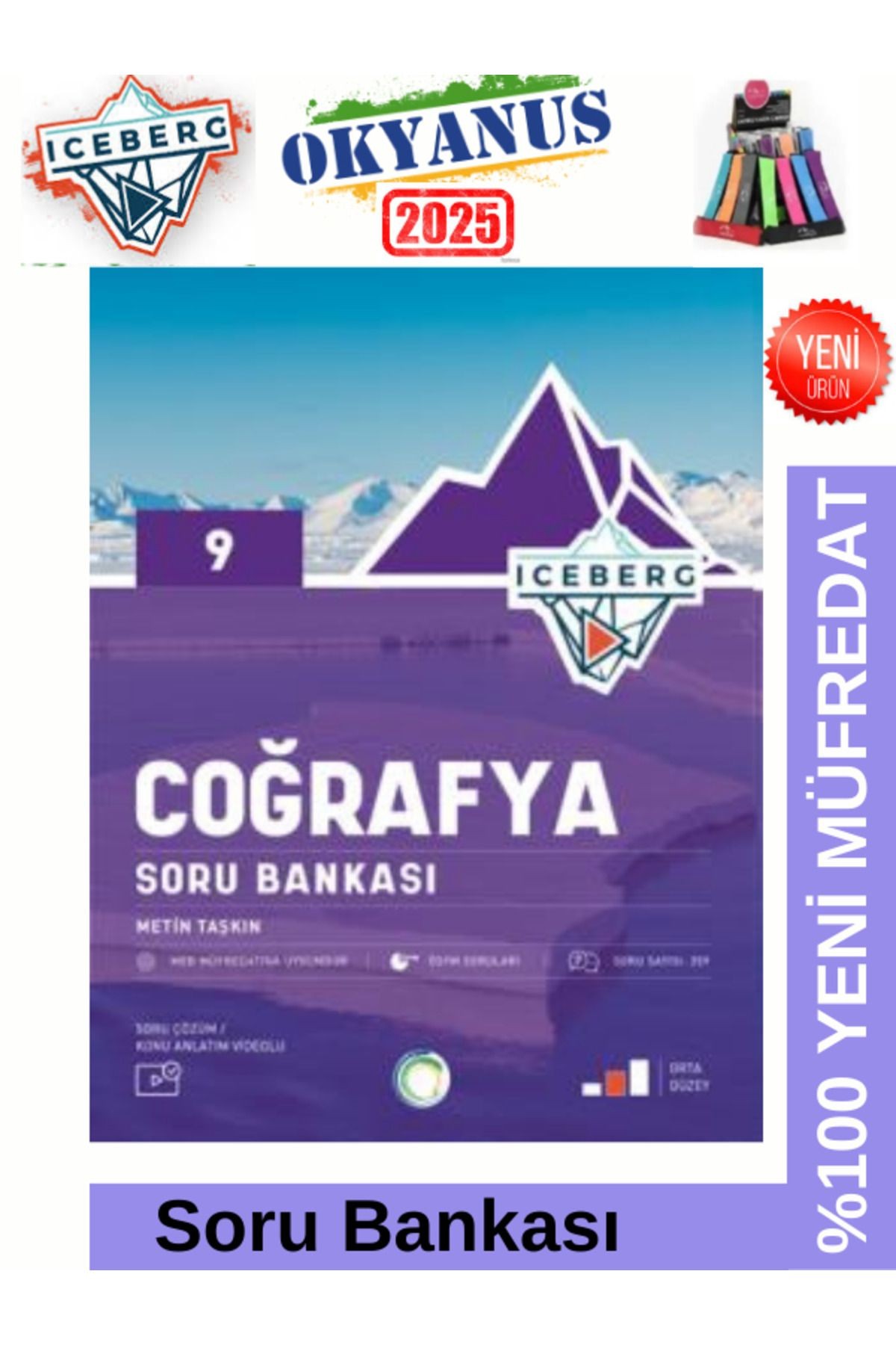 2025 9.Sınıf Iceberg 9.Sınıf Coğrafya %100 Yeni Müfredat Soru Bankası+ Kalemlik