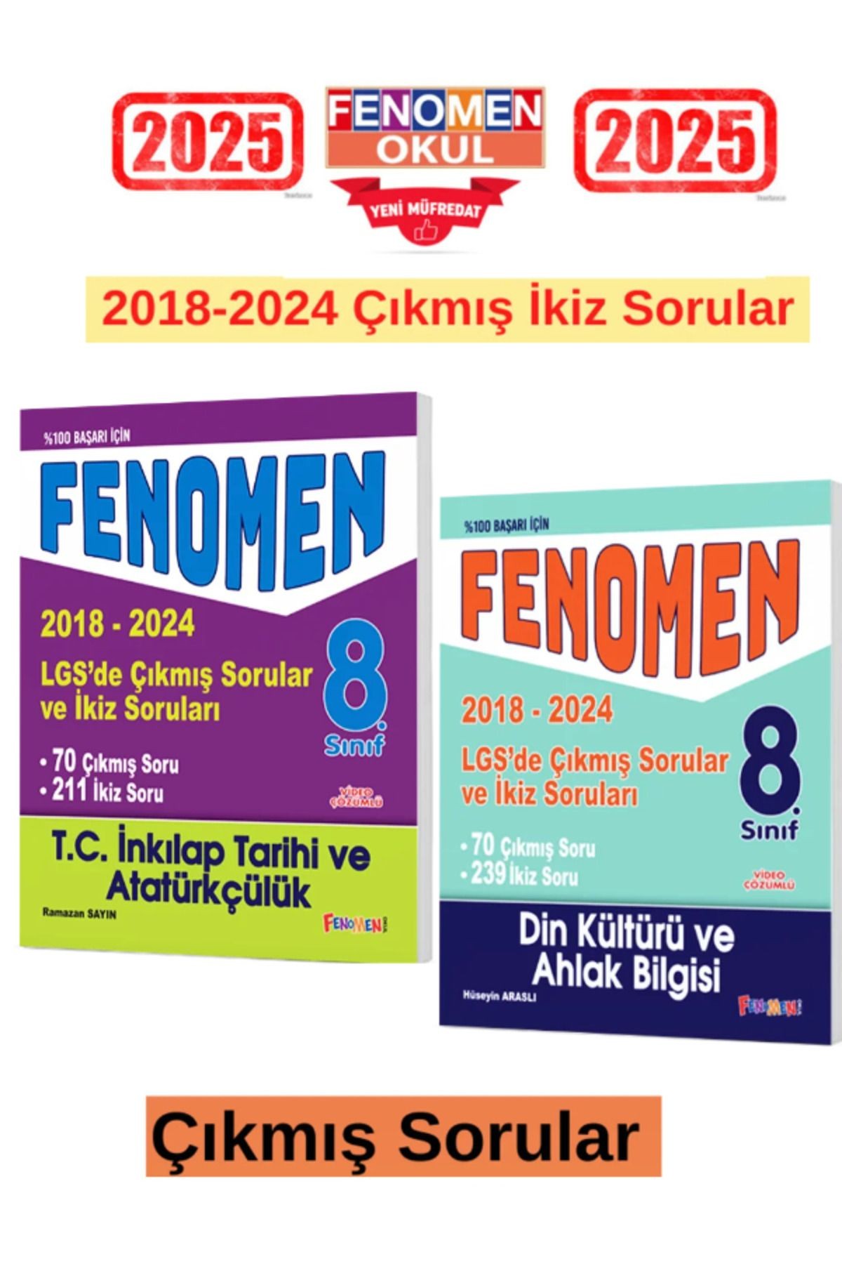 2025 8.sınıf İnkilap Tarihi-Din Kültürü 2018-2024 Lgs De Çıkmış Ve İkiz Sorular Seti