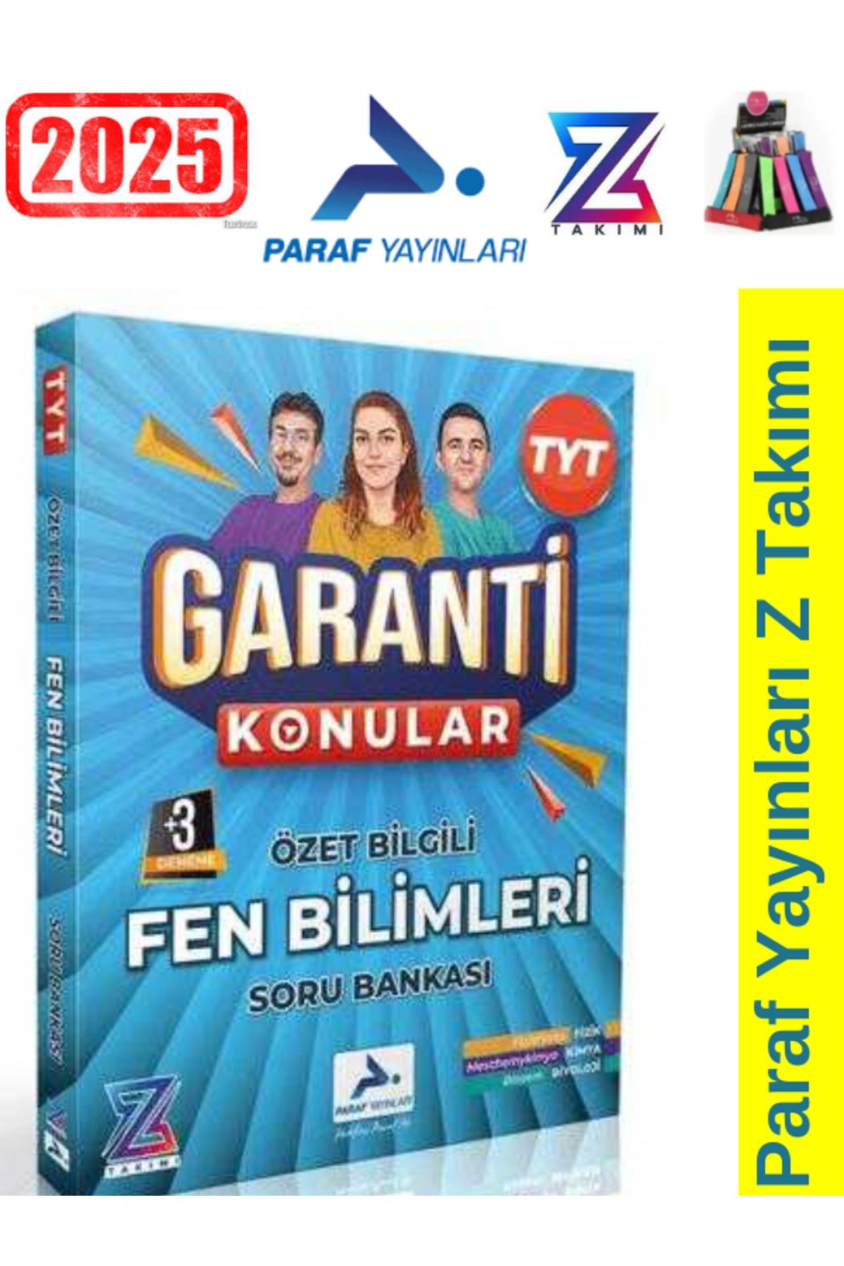 2025 Paraf Yayınları Paraf Z Takımı TYT Fen Bilimleri Garanti Konular Soru Bankası+Kalemlik