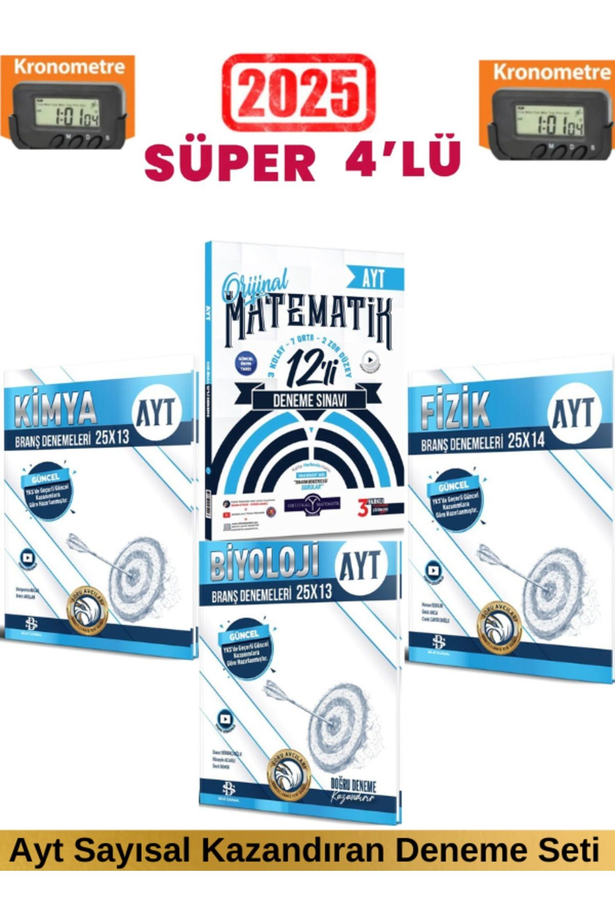 2025 Ayt Matematik 12 li Deneme+Bilgi Sarmal Ayt 2025 Fizik25+Kimya25+Biyoloji25 Deneme