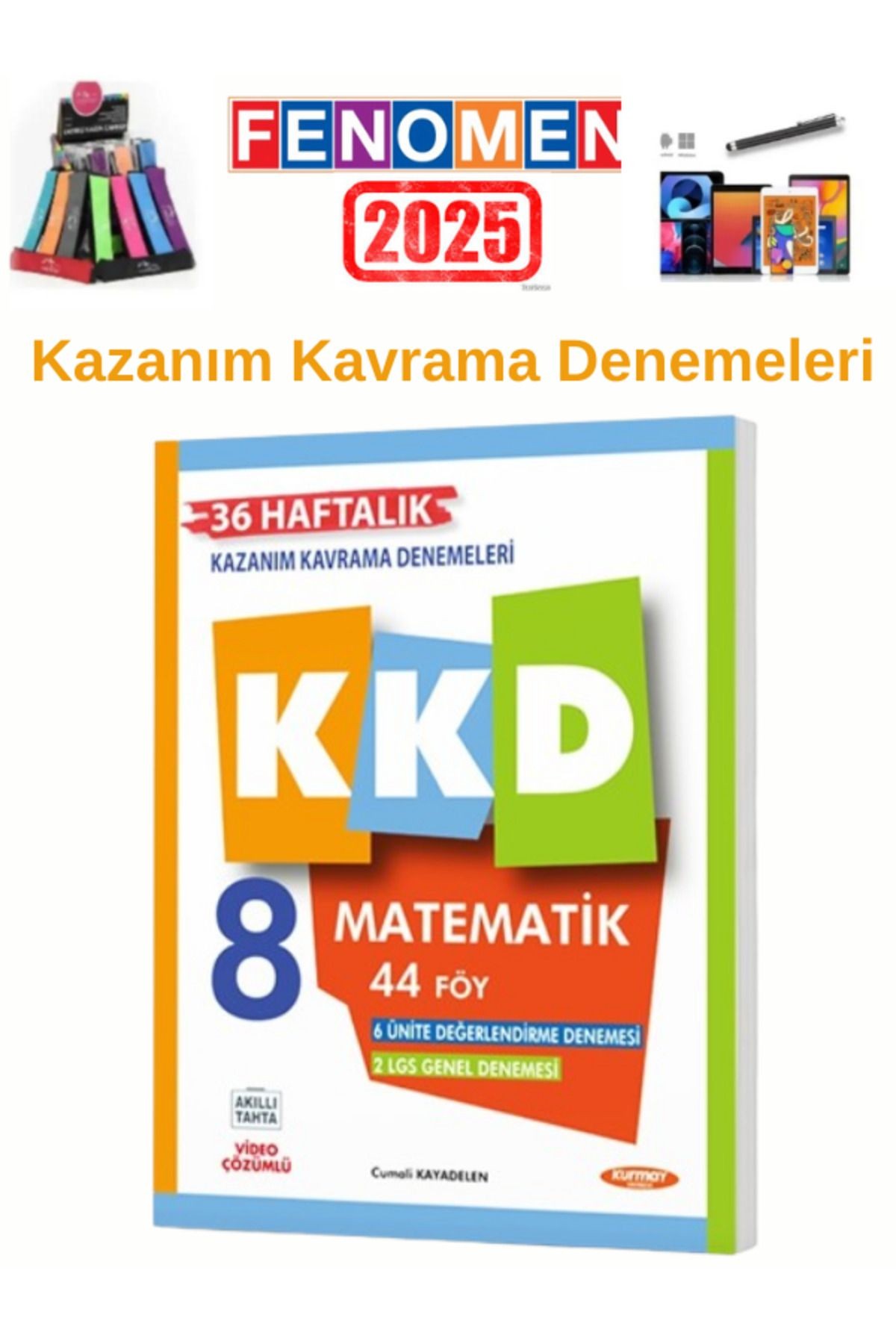 2025 8.Sınıf KKD Matamatik 36 Haftalık 44 Föy Kazanım Kavrama Denemesi+Kalem+Kalemlik