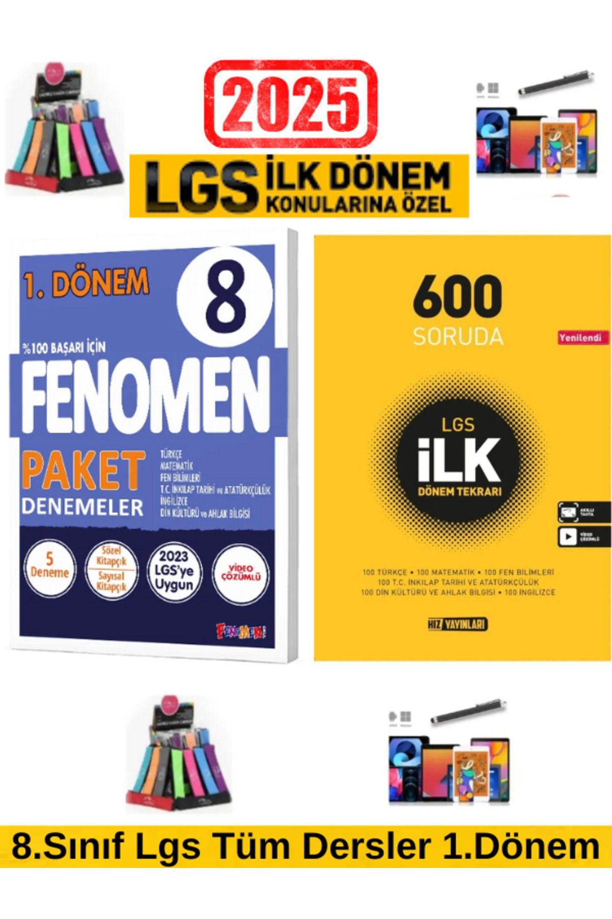 2025 8.Sınıf Lgs 1.Dönem 8 Li Paket Deneme+Hız  8.Sınıf Lgs 600 Soruda 1.Dönem Tekrar