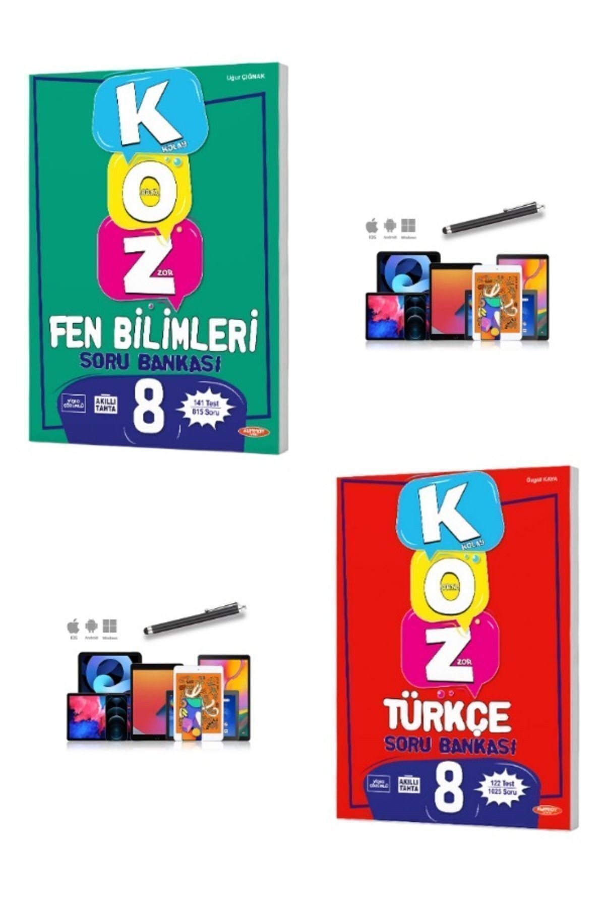 2024 Kurmay 8.Sınıf Koz Tatlı-Sert Fen-Türkçe(815Soru-1625 Soru)Soru Bankası+ Kalem