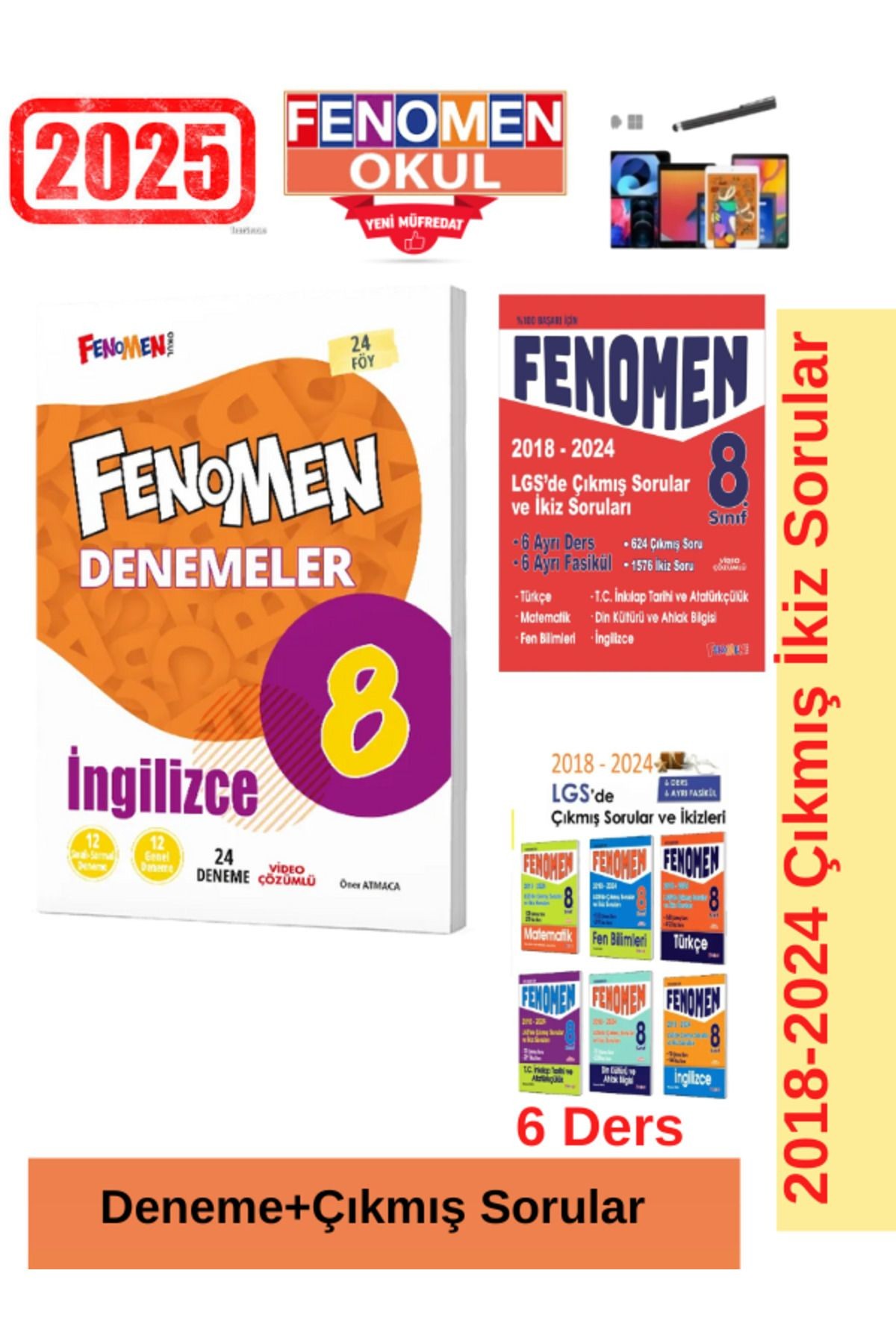2025 8.Sınıf İngilizce Deneme Seti+Lgs 2018-2024  Çıkmış İkiz Soru Seti+Kalem