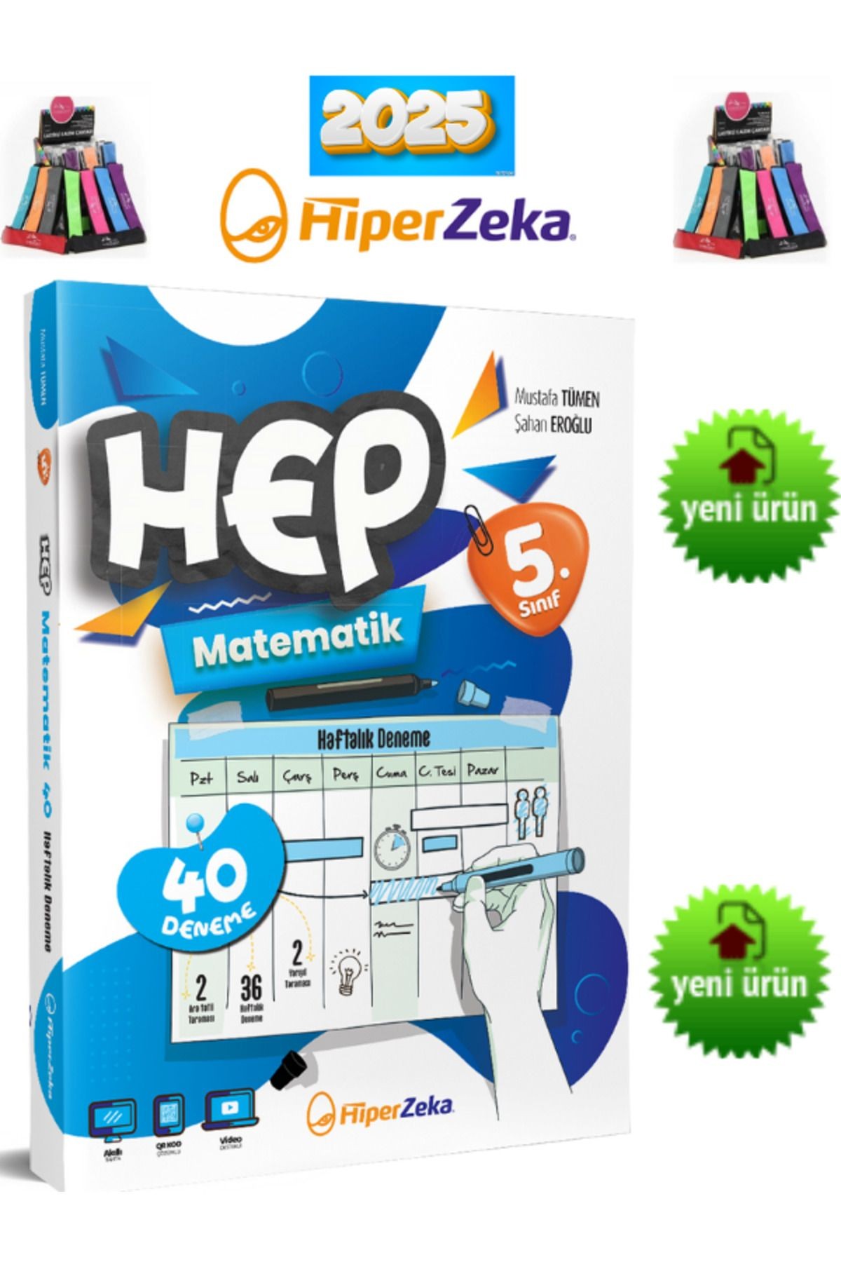 2025 (YENİ ÜRÜN)HEP 5.Sınıf Matematik-Türkçe-Fen Bilimleri 120 Deneme+Kalemlik