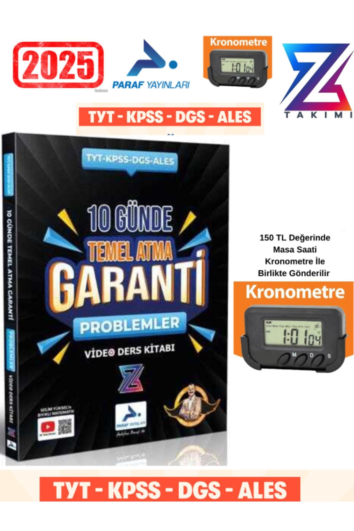Paraf Yayın Z Takım Problemler 10 Günde Temel Atma Garanti Video Ders Kitabı+Kronometre