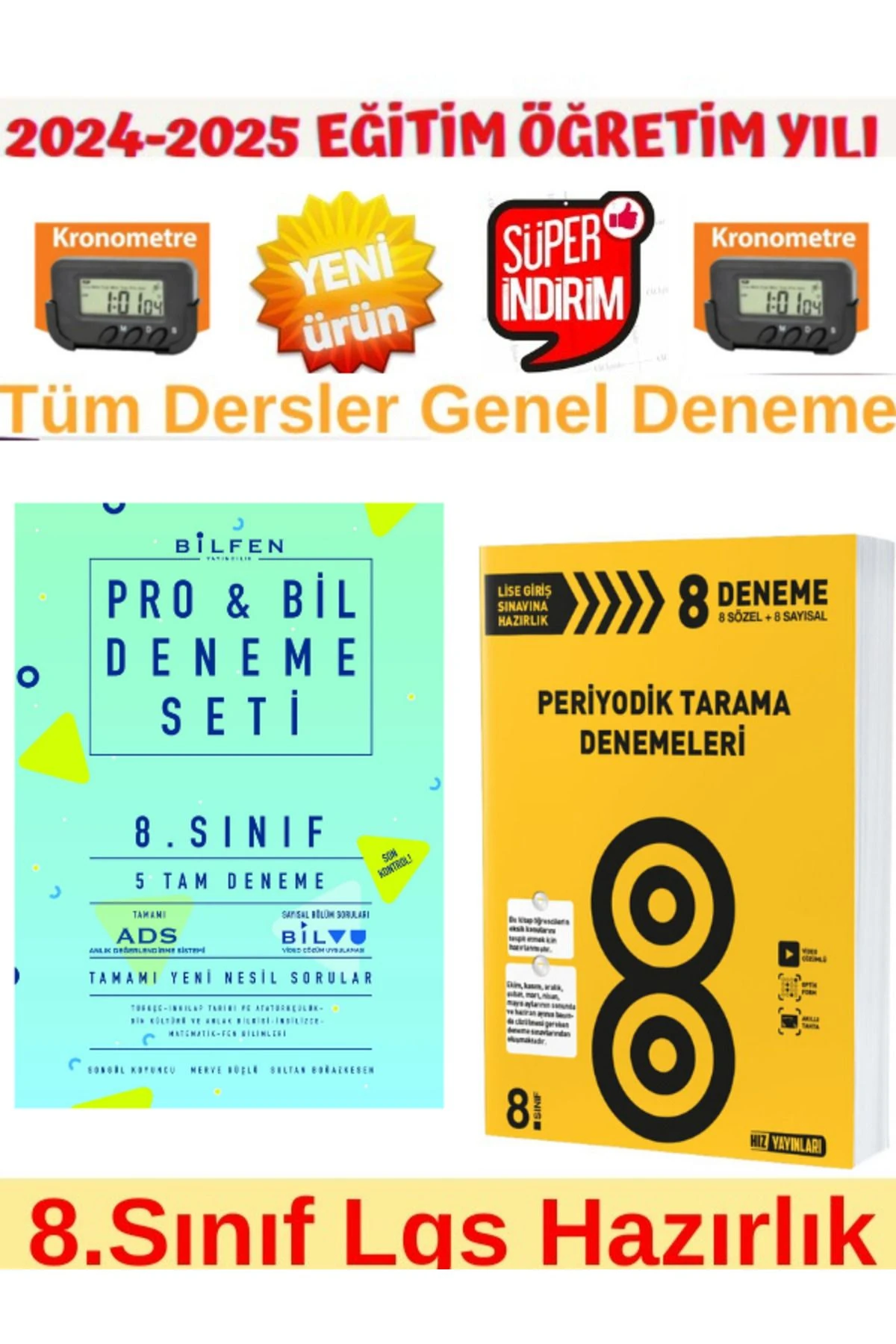 2025 8.Sınıf Lgs Probil 5 li Deneme+hız 2025 8.Sınıf Periyodik 8 Tarama Deneme+kronometre