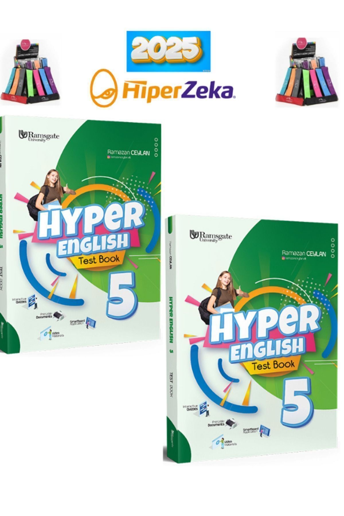 2025 Güncel 5.Sınıf Hyper English Test Book+Practice Book (Quizzes & Dictionary)(YeniÜrün)+Kalemlik