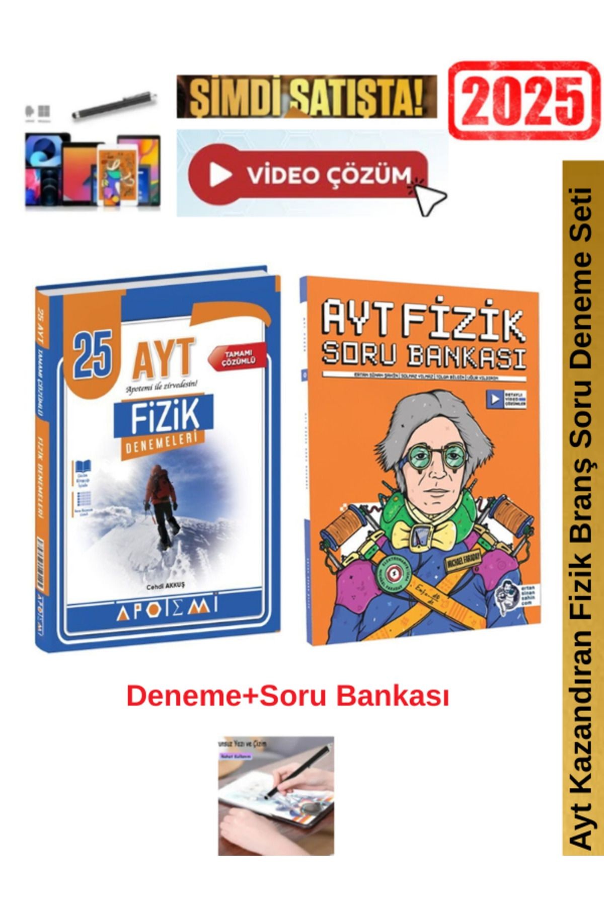 2025 Ayt Fİzik 25 li Branş Deneme+Ertan Sinan Şahin Ayt Fizik Soru Bankası Seti+Kalem