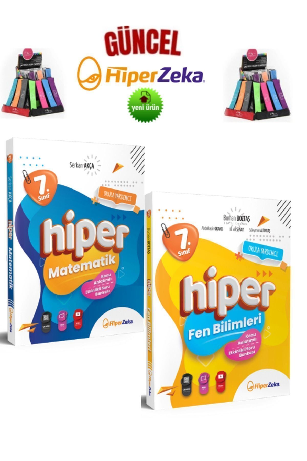 Güncel 7.Sınıf Hiper Matematik-Fen Bilimleri Konu Anlatımlı Soru Bankası Seti+Kalemlik
