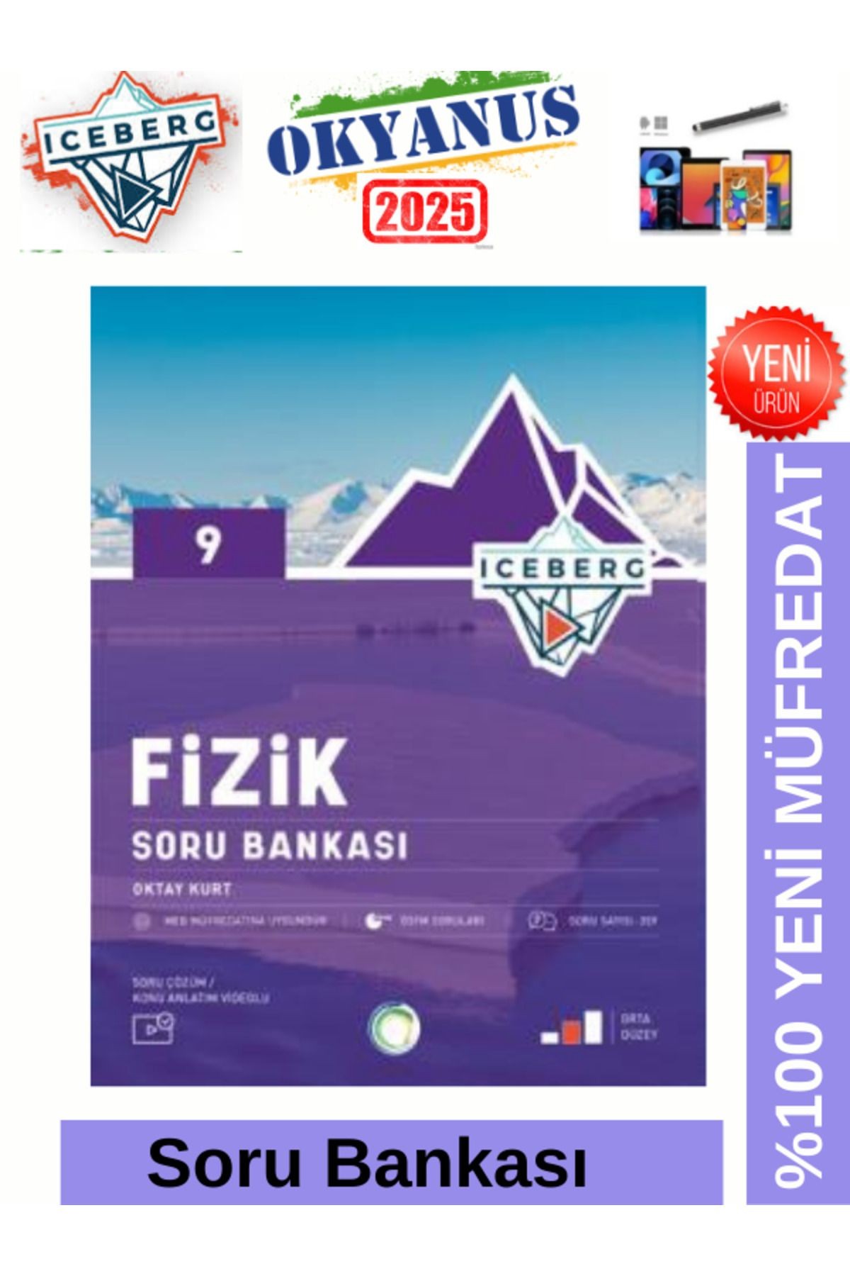 2025 9.Sınıf Iceberg 9.Sınıf Fizik %100 Yeni Müfredat Soru Bankası+Android Kalem