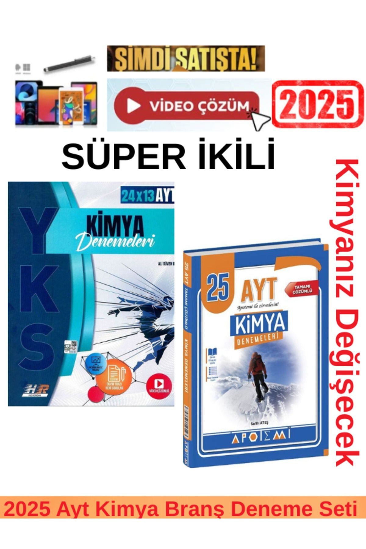 2025 Ayt Kimya 24x13 Branş Deneme +Apotemi Ayt Kimya 25 Branş Deneme Seti+Kalem