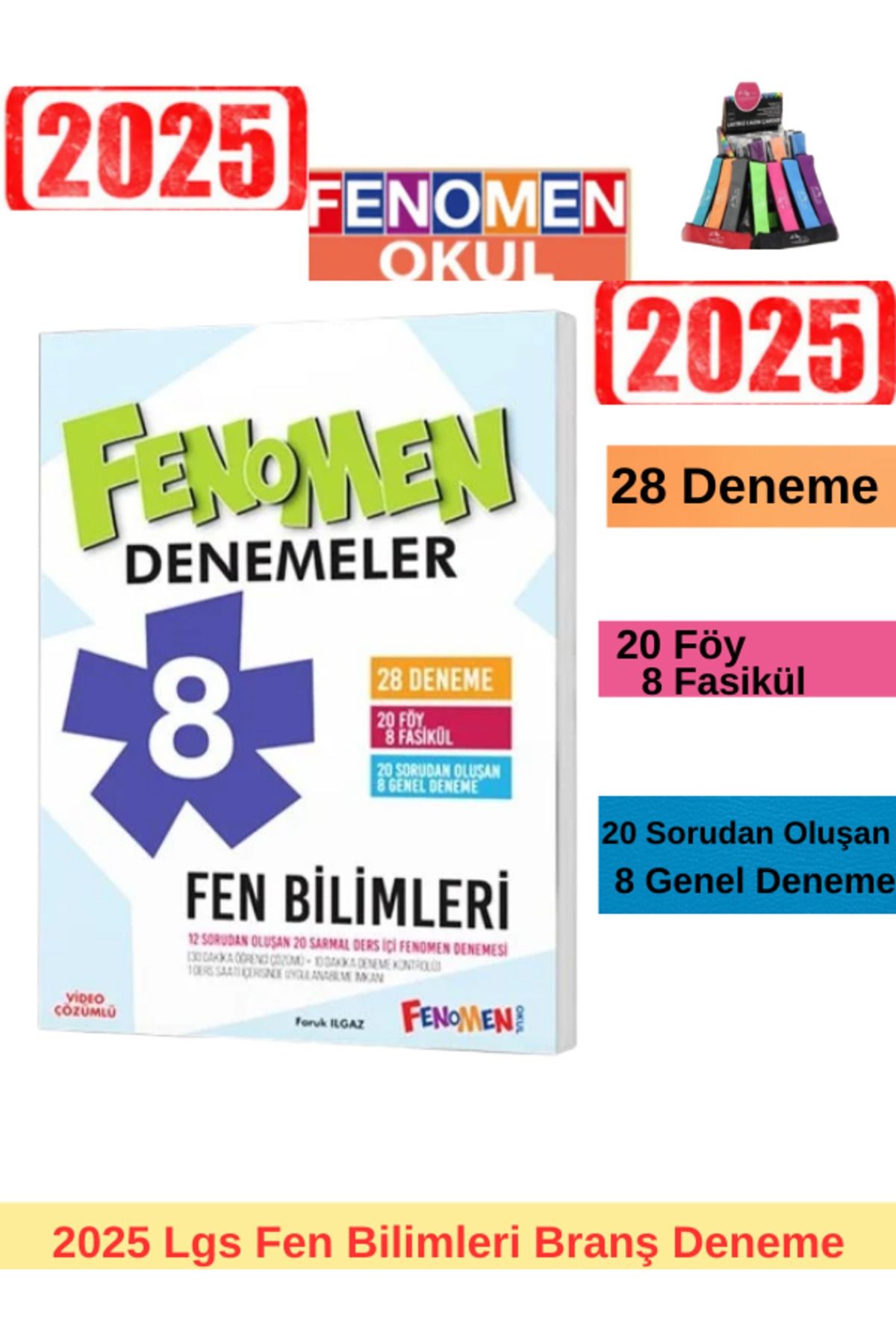 2025 8.Sınıf Lgs Hazırlık Fen Bilimleri 28 Deneme+Lastikli Kalemlik (Yeni Ürün)