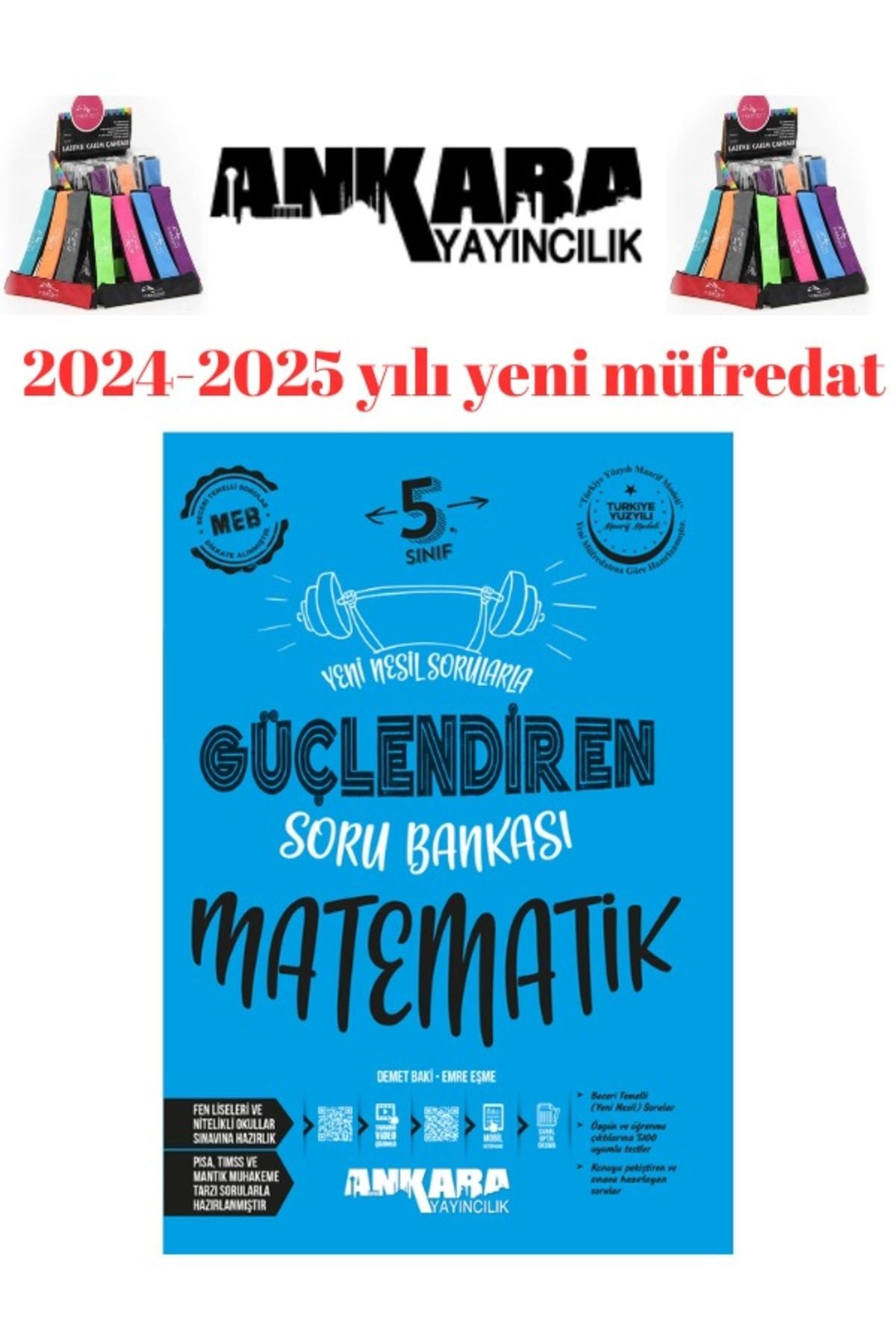 2025 5.Sınıf Matematik %100 Yeni Müfredat Soru Bankası+Kalemlik