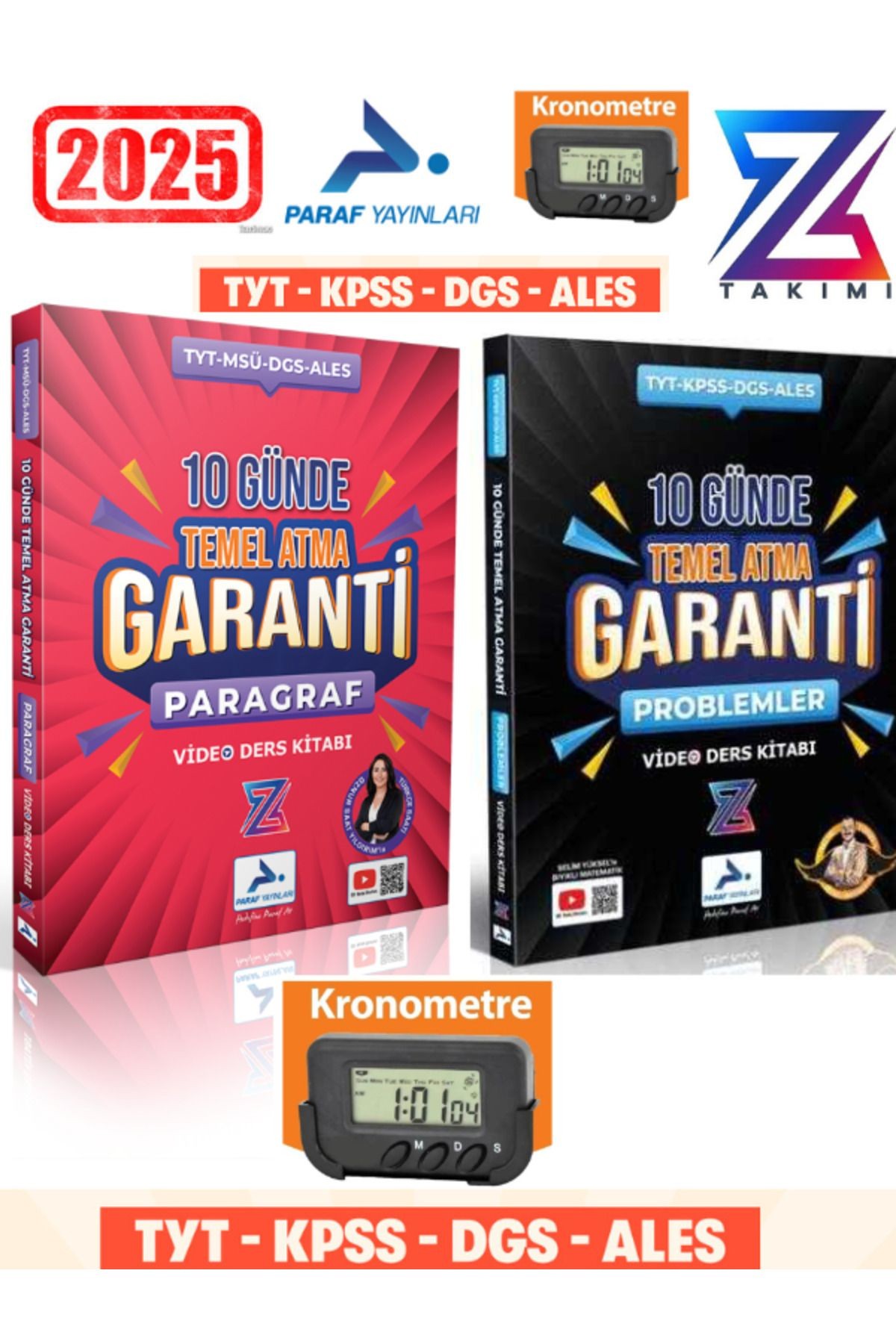 Paraf Yayın Z Takım Paragraf -Problem 10 Günde Temel Atma Garanti Video Ders Kitabı+Kronometre