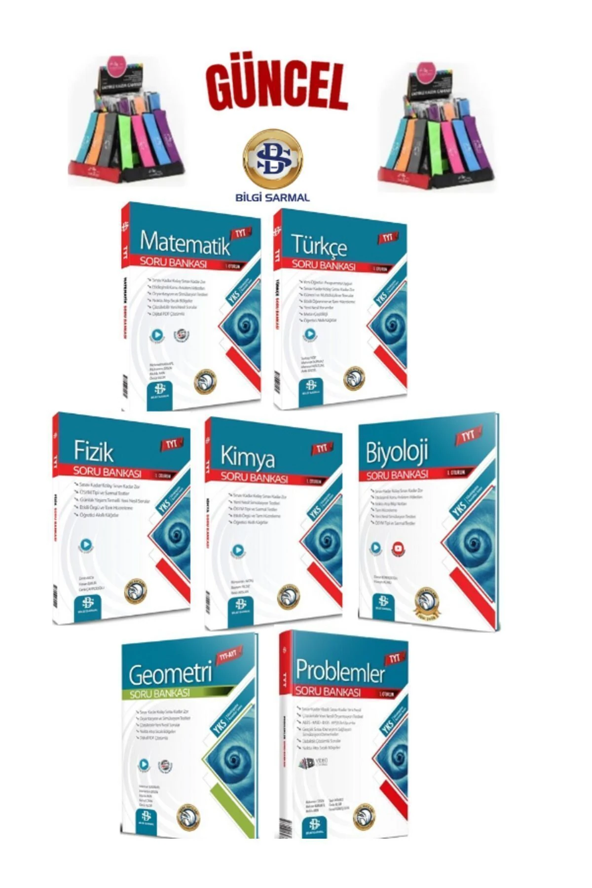 Güncel(2025)Tyt Mat-Türkçe-Fizik-Kimya-Biyoloji-TytAyt Geo-Problem Video Çöz.Soru Bankası+Kalemlik
