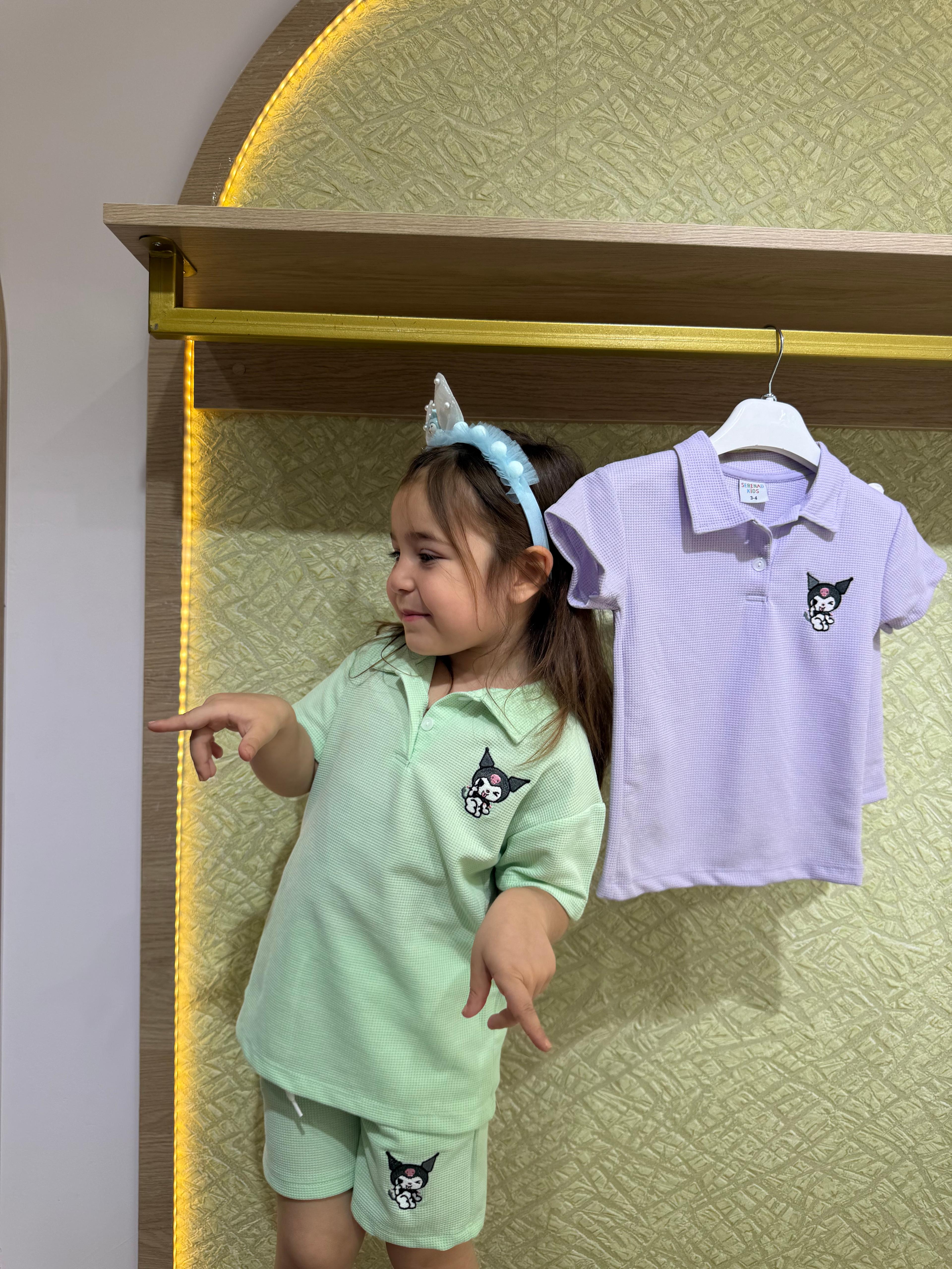 Krmi İşlemeli Kız Çocuk Takım
