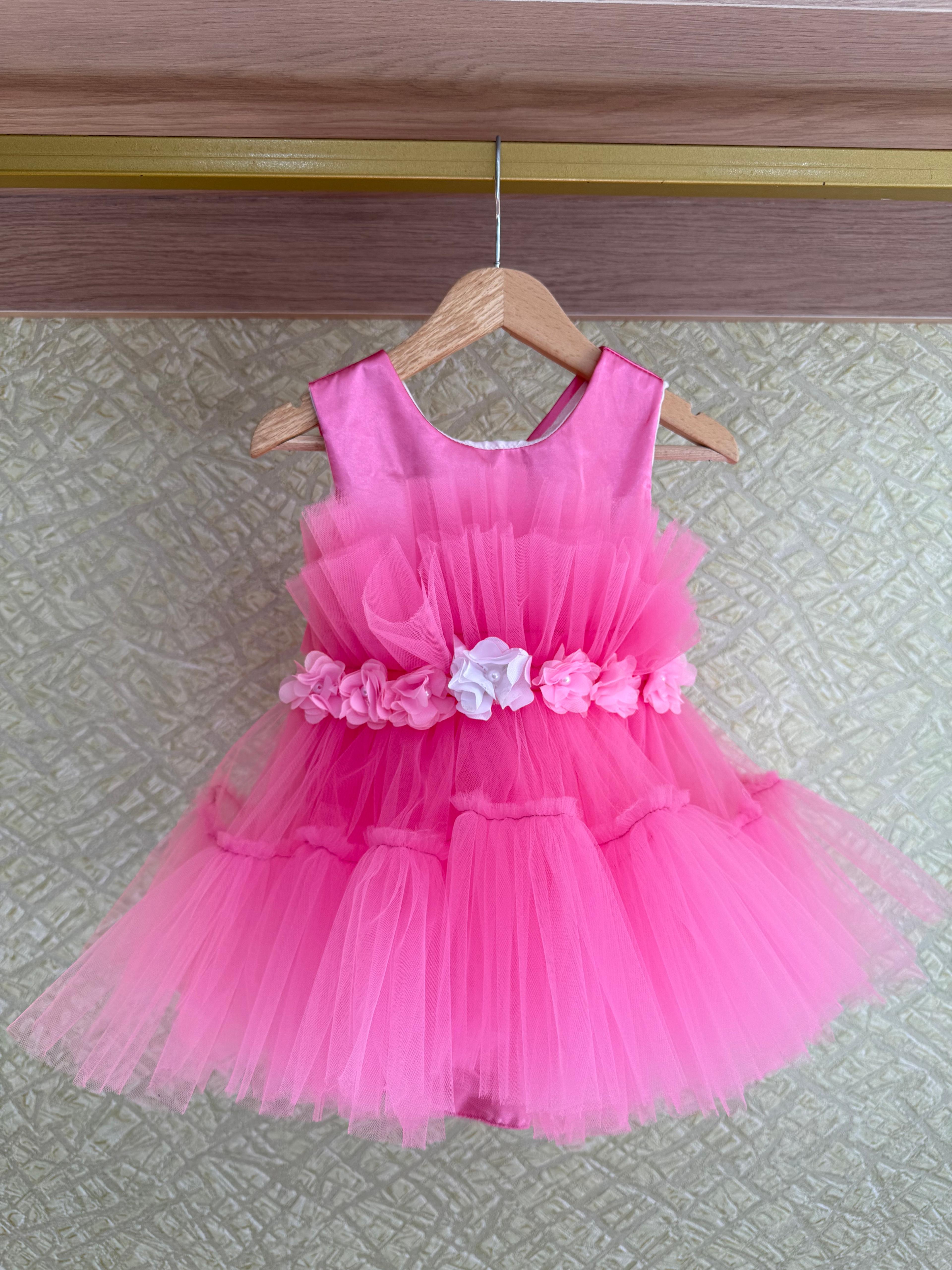Özel Tasarım kız Çocuk Abiye - pembe