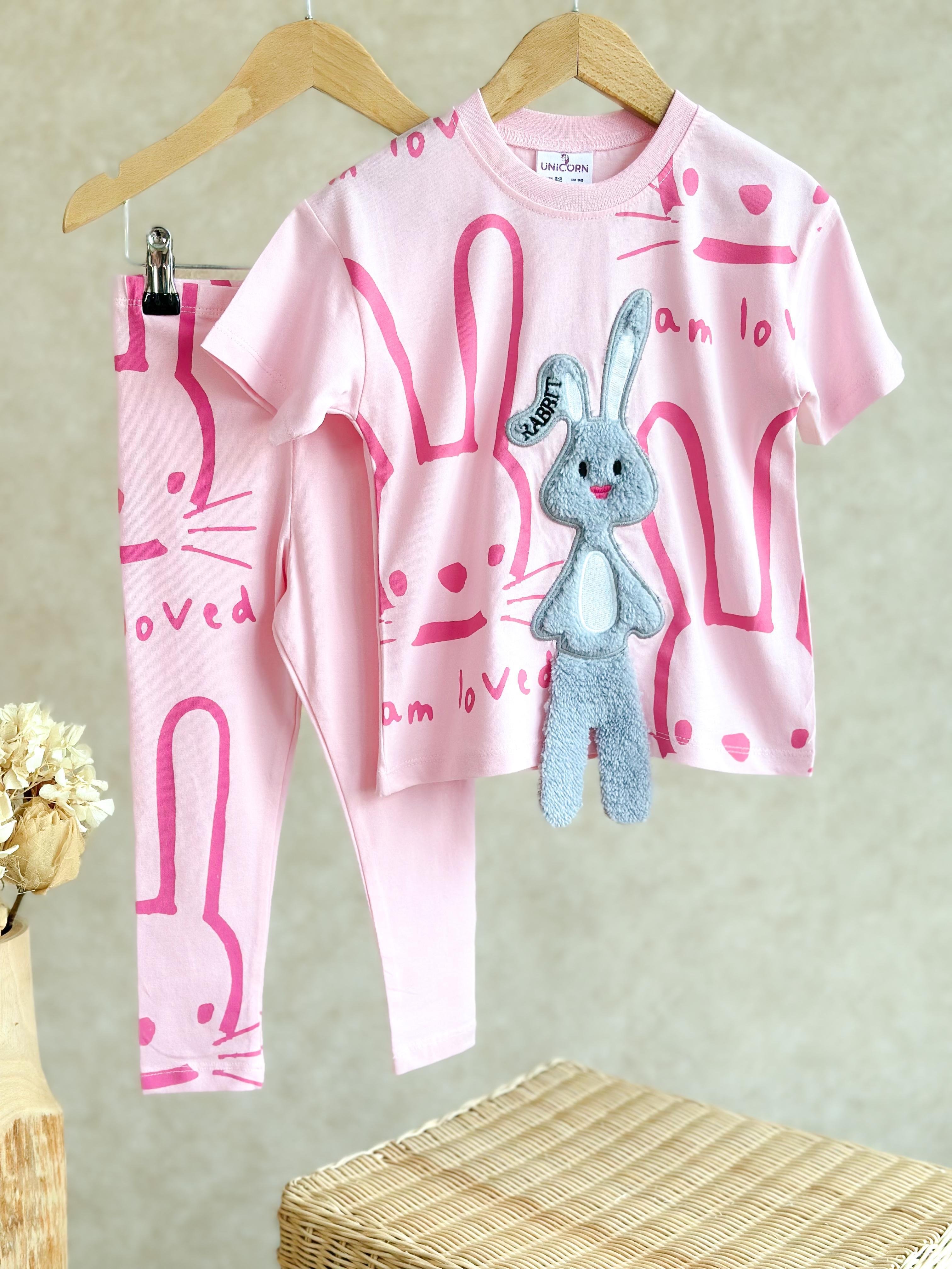 Bunny Bun 3D Nakışlı Kız Çocuk Takım