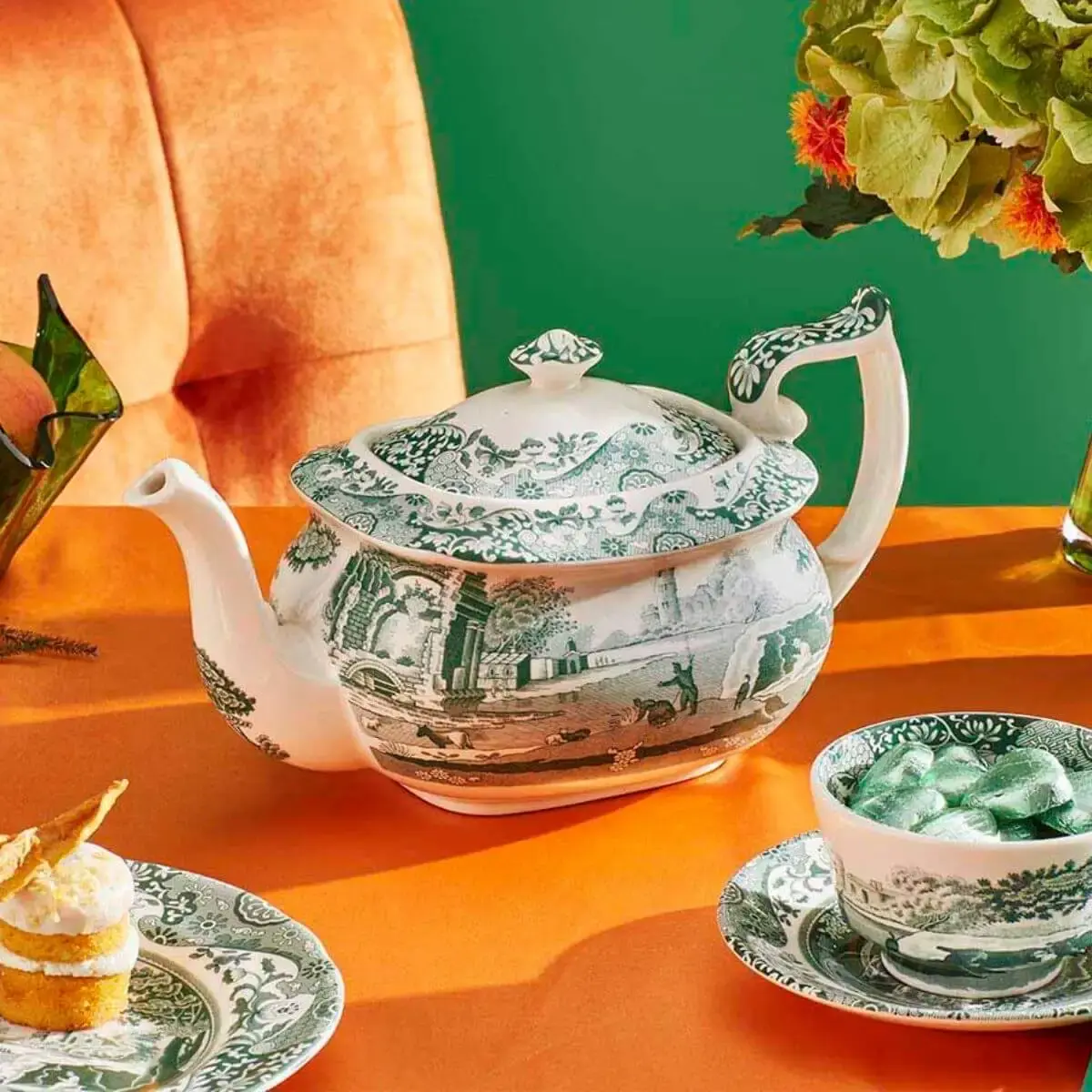 Green Italian Çay Demliği