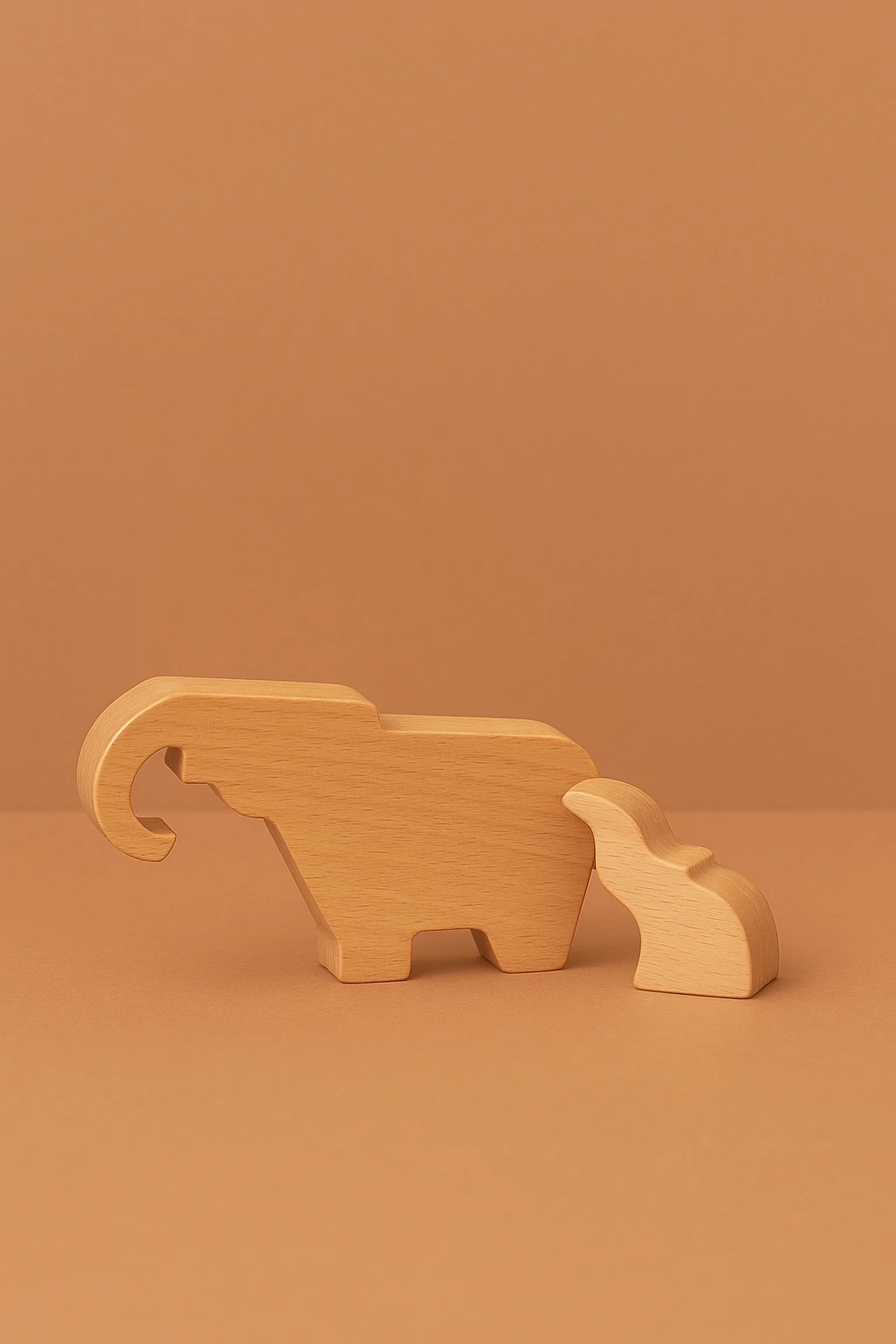 Ahşap Oyuncak Anne Fil Yavrusu