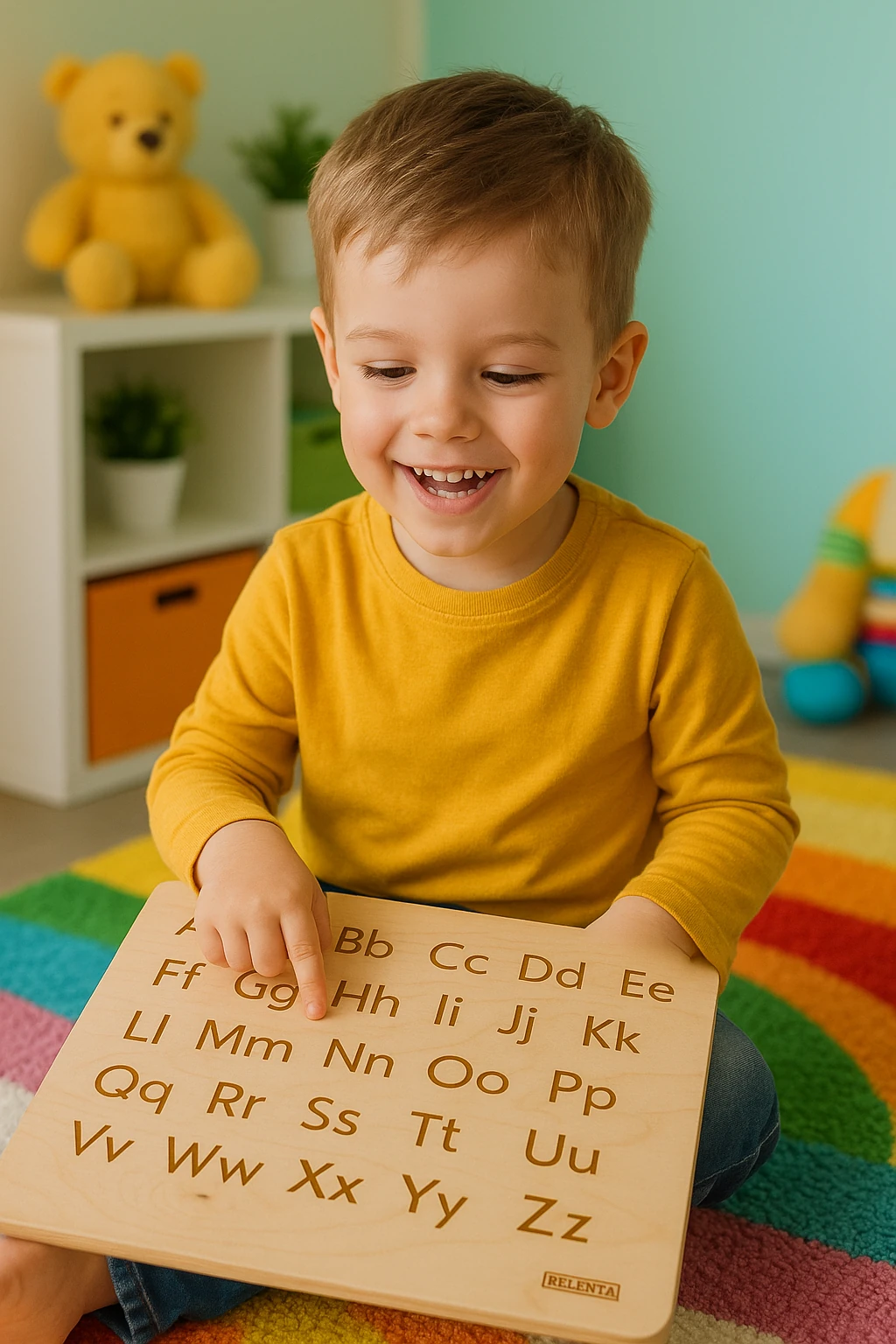 Ahşap Alfabe Öğrenme Tahtası