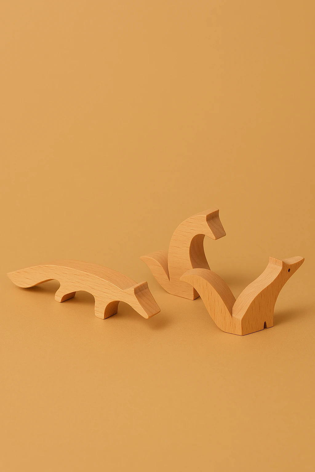 Ahşap Anne Tilki & Yavrular Oyuncak Set