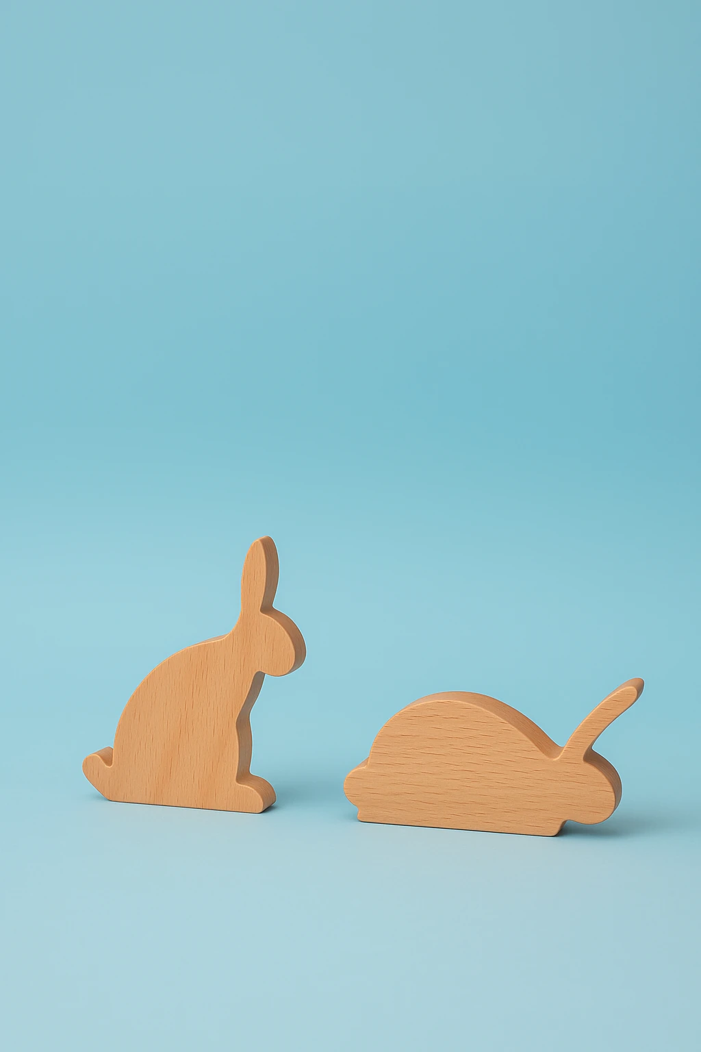 Ahşap Kardeş Tavşan Oyuncak Set