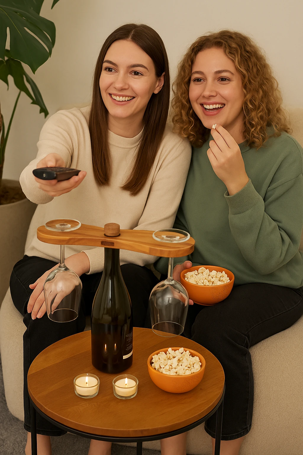 Masif Ahşap Kadeh & Şarap Standı