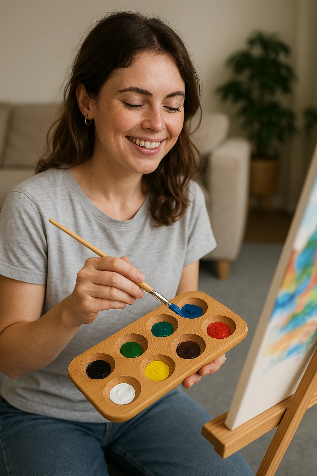 Masif Ahşap Resim Palet