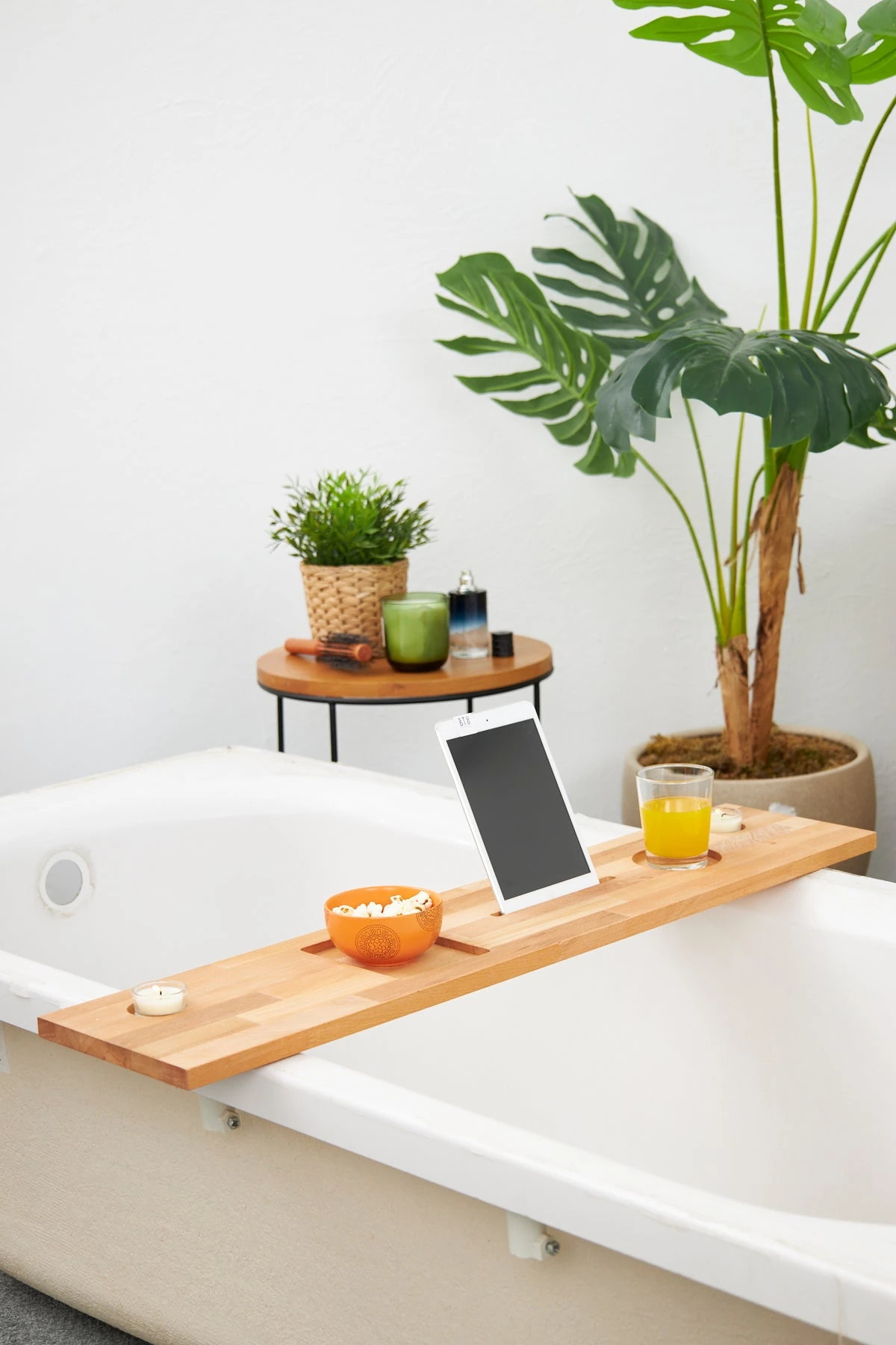 Masif Ağaç Küvet Sehpası  & Küvet Organizatörü L4