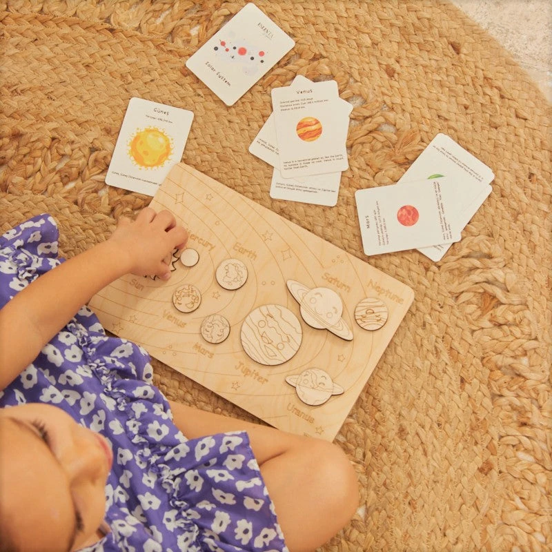 Ahşap Yapboz Boyanabilir Güneş Sistemi