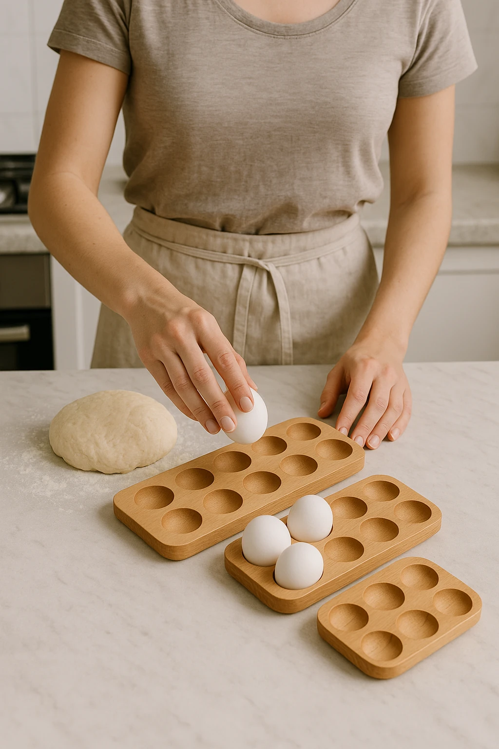 Masif Ahşap Yumurta Tutucu