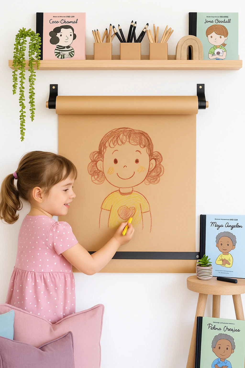 10 Metre Duvara Monte Kraft Rulo Kağıt, Boyama Seti Ve Çizim Kraft Kağıt