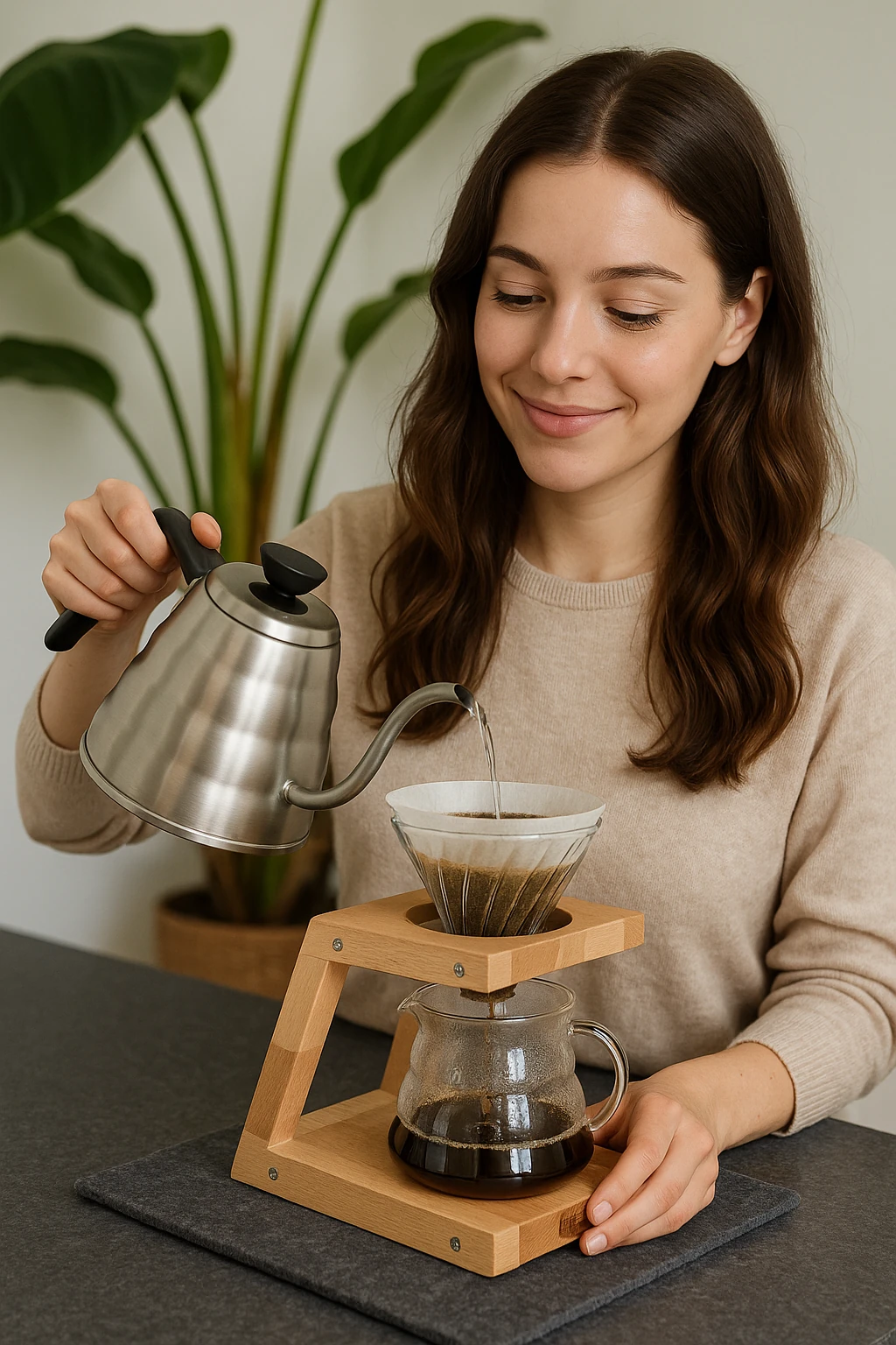 Ahsap Demonte Filtre Kahve Demleme Standı