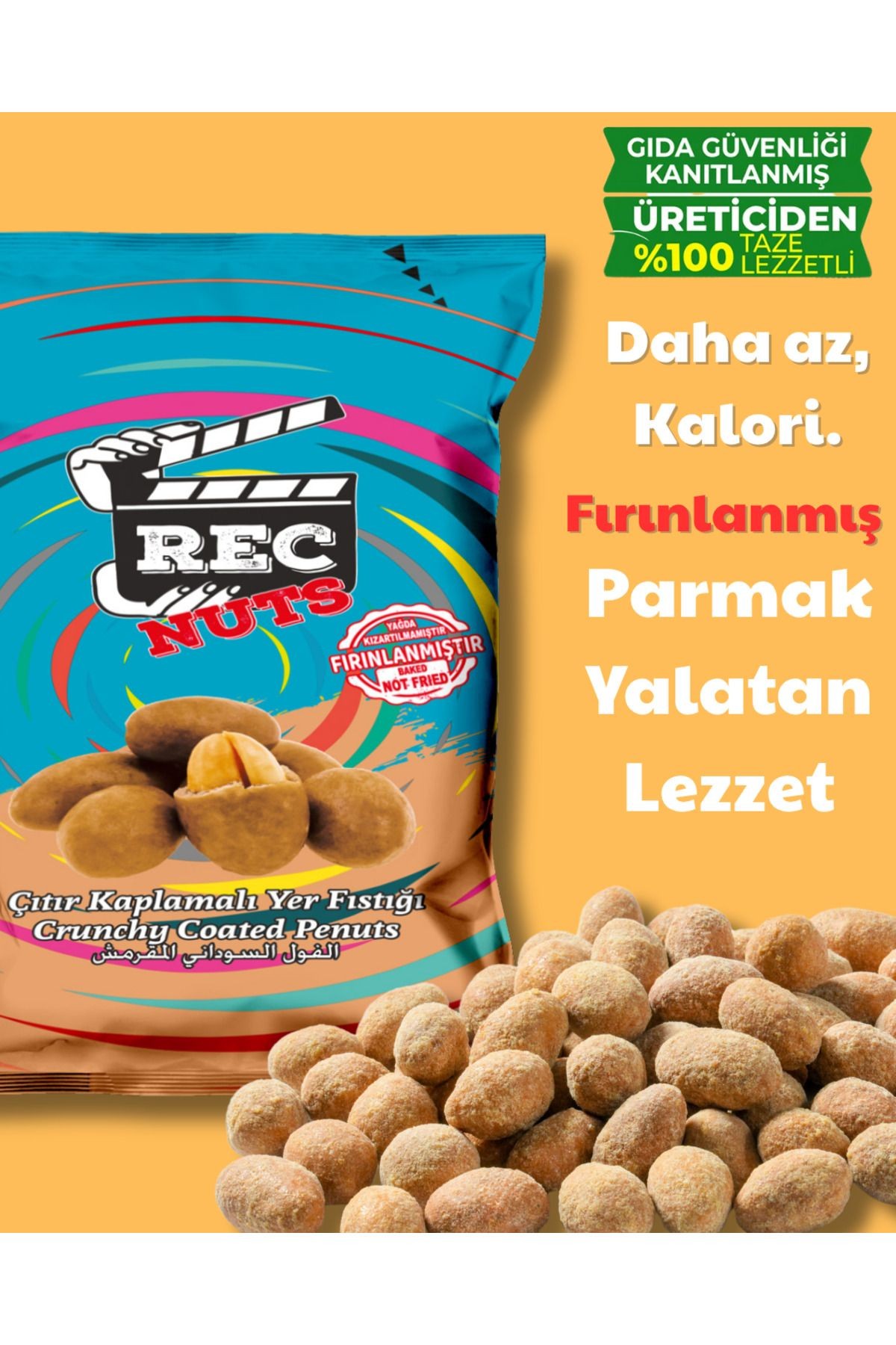 Çıtır Kaplamalı Fırınlanmış Yer Fıstığı 40gr X 5 Adet ( 200 gr )