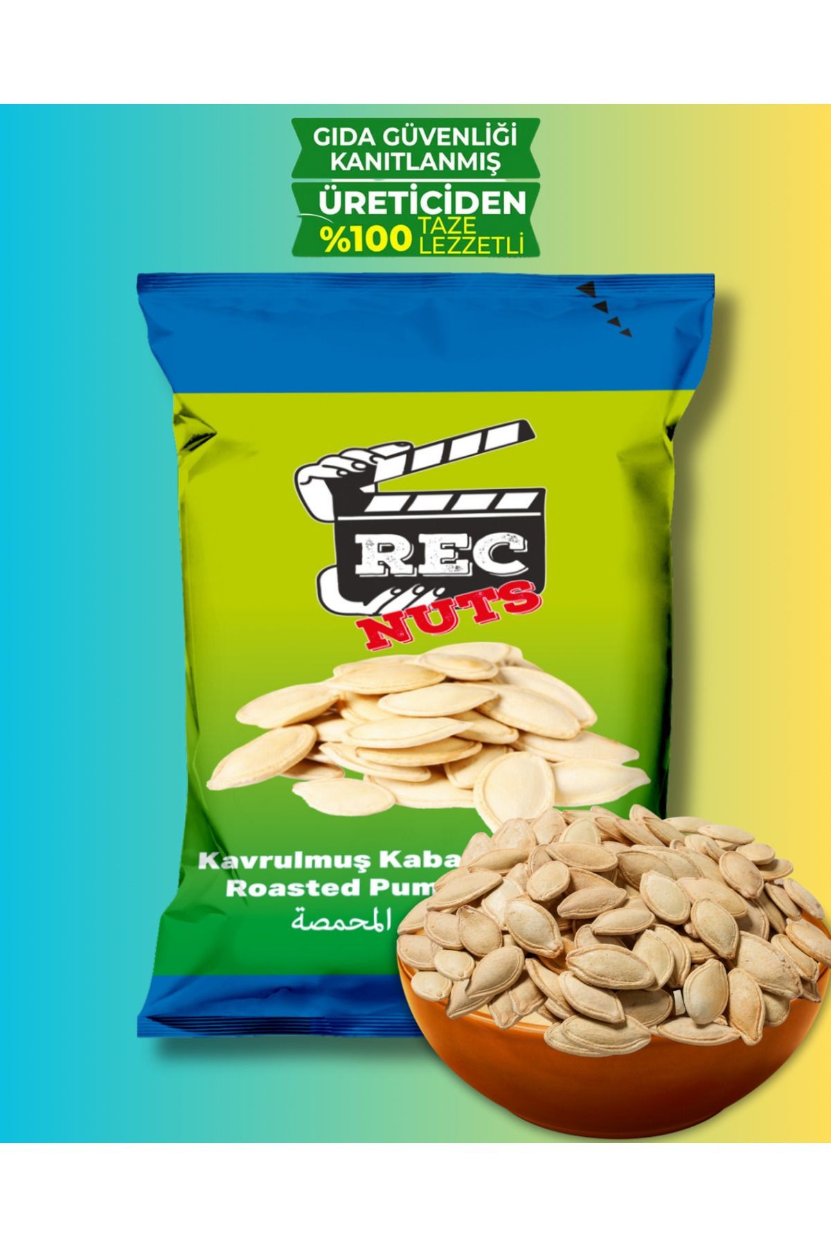 Kavrulmuş Kabak Çekirdeği 40gr X 3 Adet ( 120gr ) - Fırınlanmış Sağlıklı Atıştırmalık