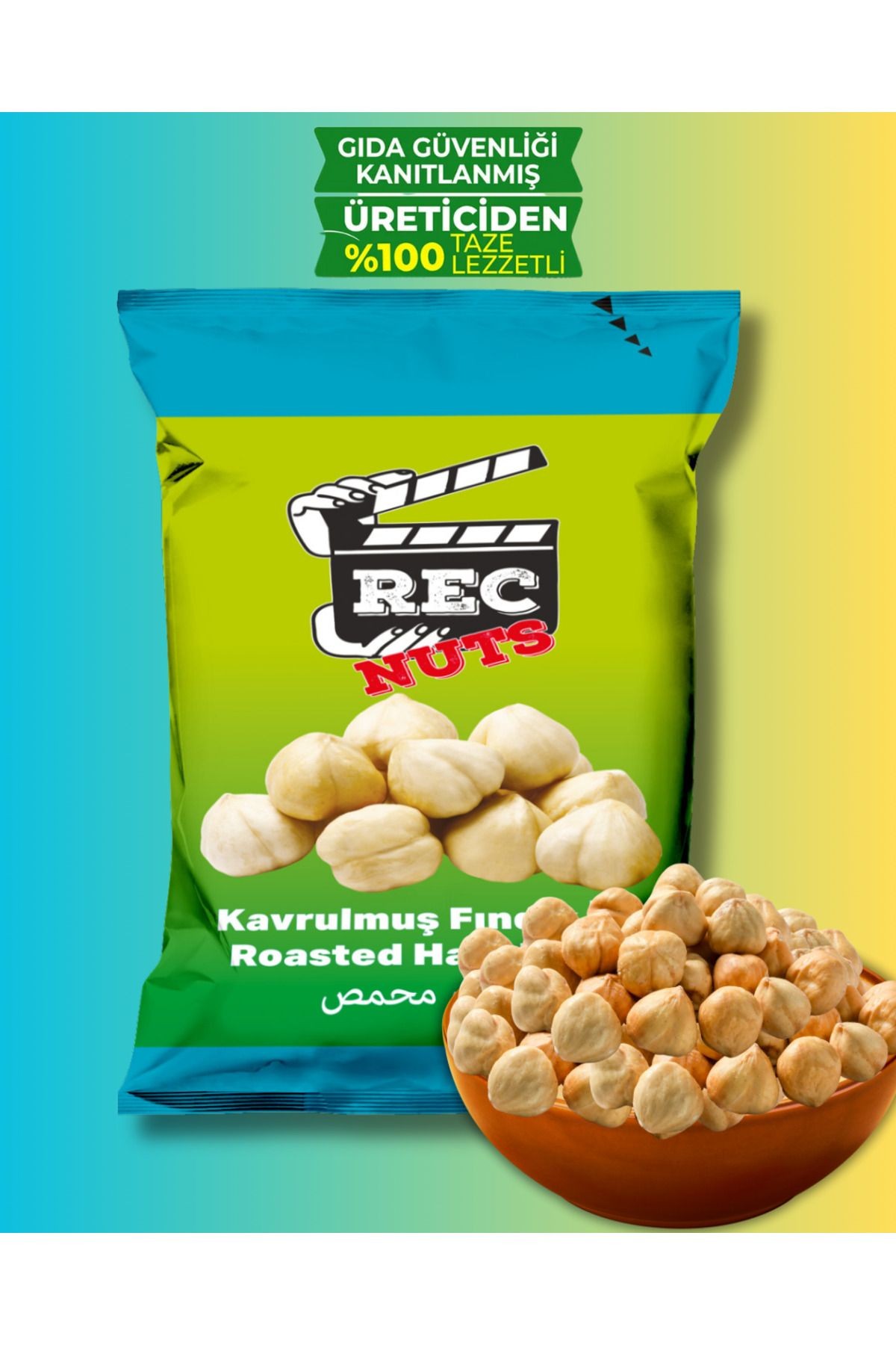 Kavrulmuş Fındık Içi 40gr X 3 Adet ( 120 gr ) - Fırınlanmış Sağlıklı Atıştırmalık