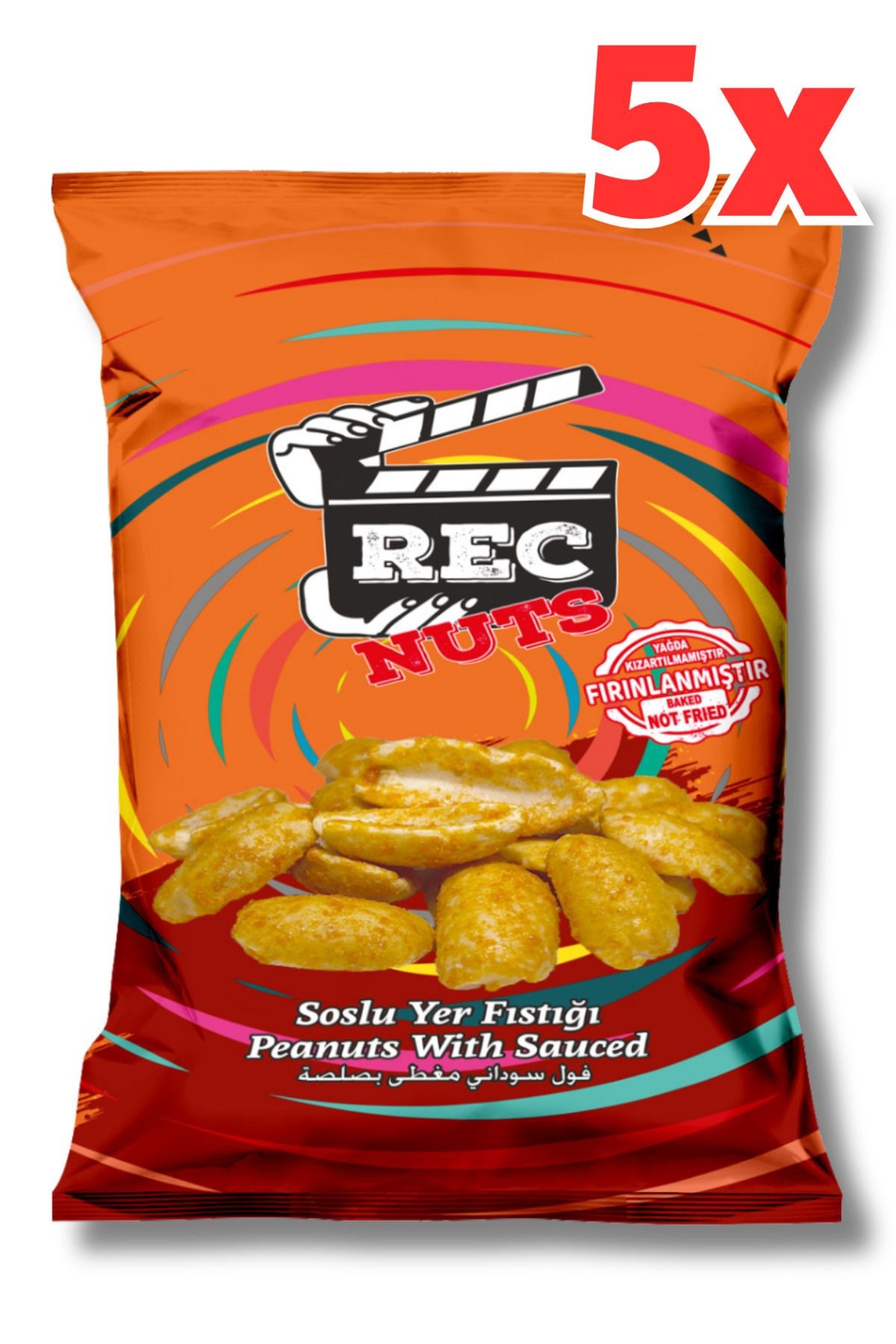 Soslu Yer Fıstığı 40gr X 5 Adet ( 200gr ) - Fırınlanmış Sağlıklı Atıştırmalık