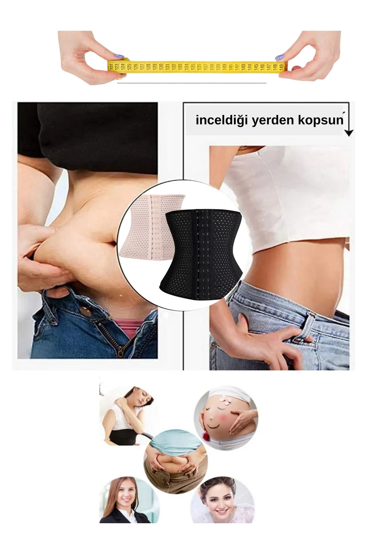 Yeni Anneler İçin Rahim Toparlayıcı Ve Lohusa Korsesi ve Göğüs Toparlayıcı 3 lü Rahatlık Seti