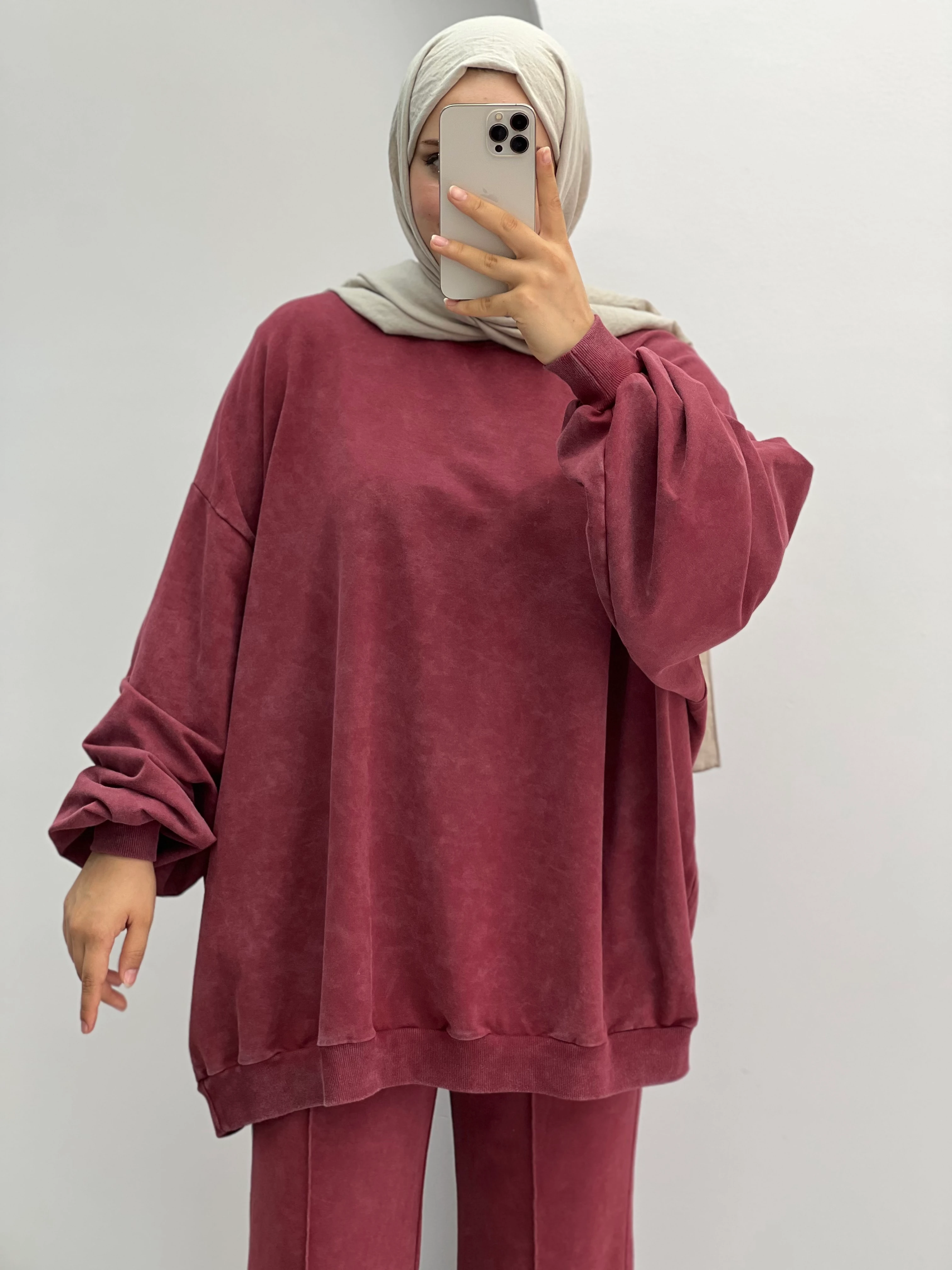 Batik Desen Oversize Pantolonlu Takım  