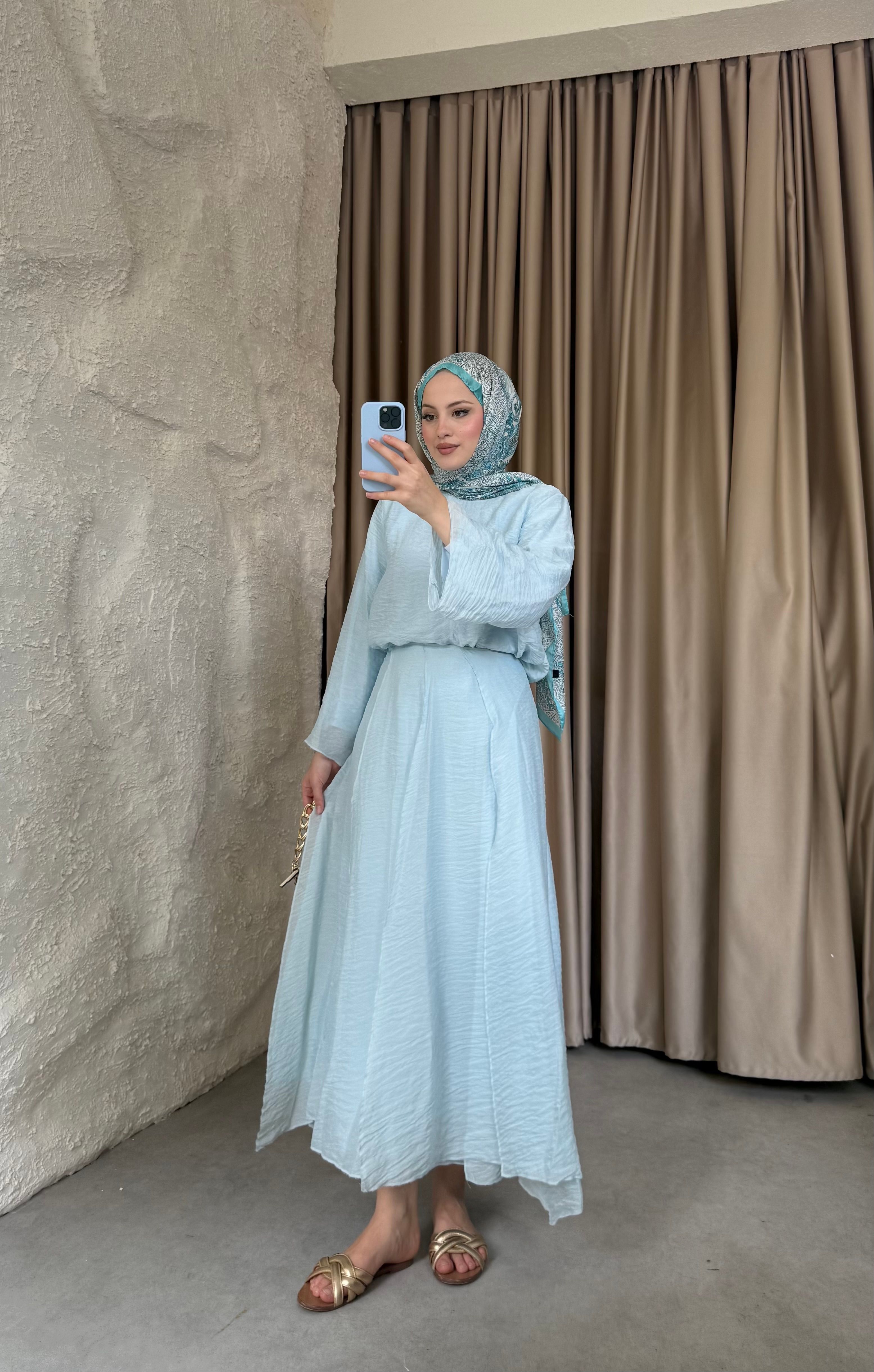 Loren Tül Modal Takım Bebe Mavisi 