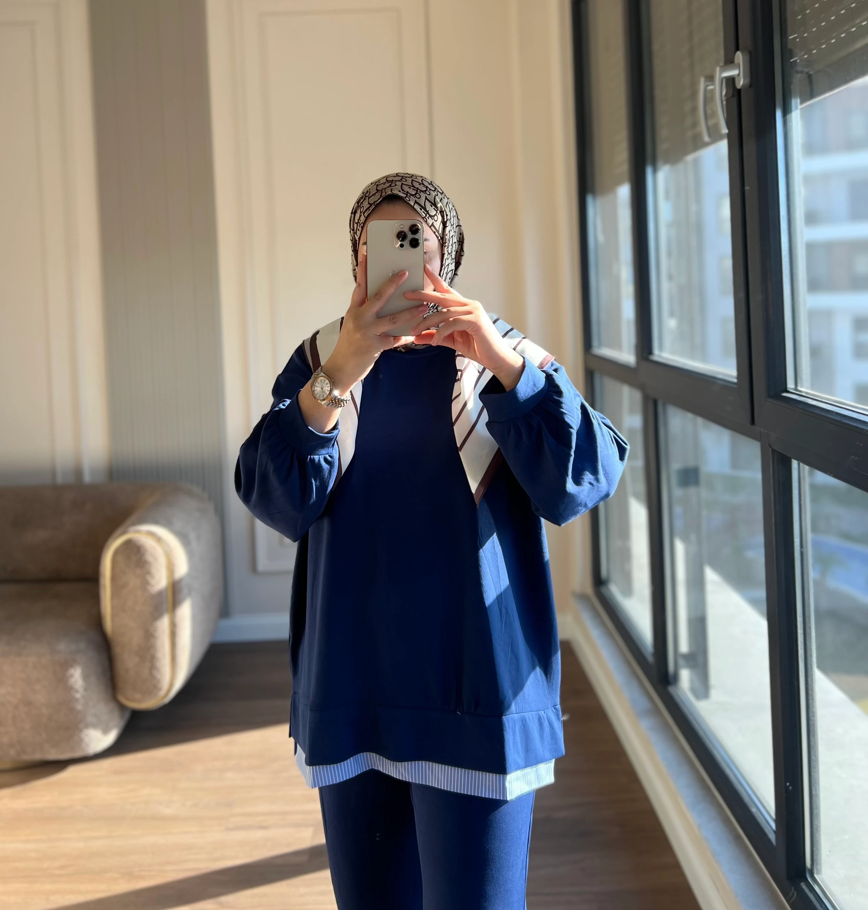 Gömlek Detaylı Oysh Takım Mavi 