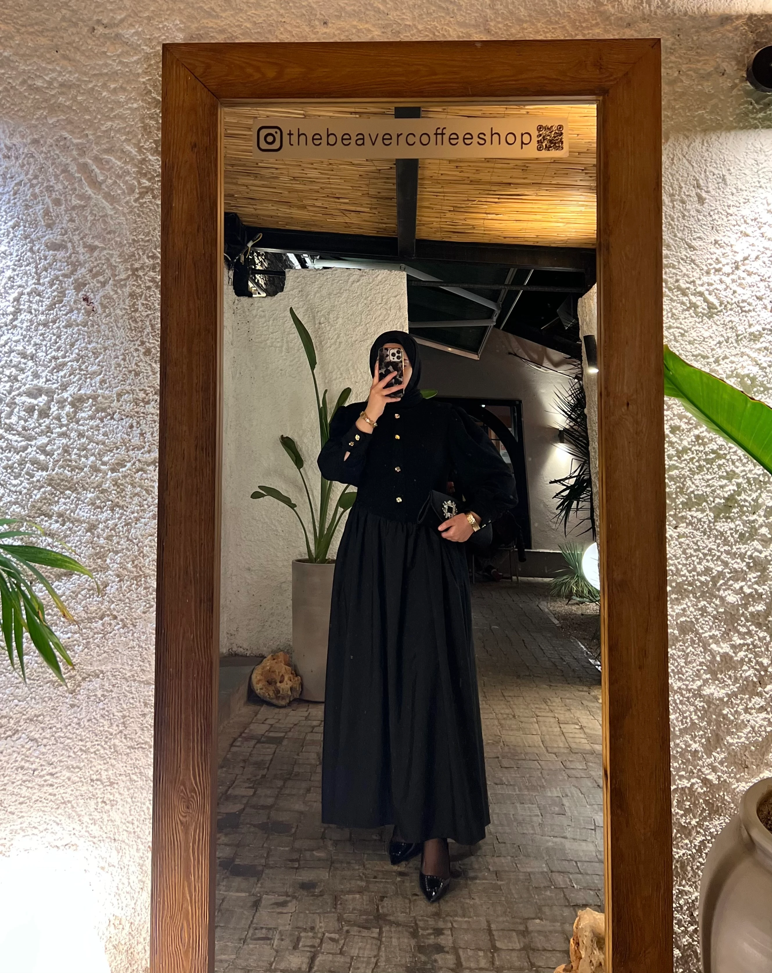 Gold Düğmeli Premium Elbise 