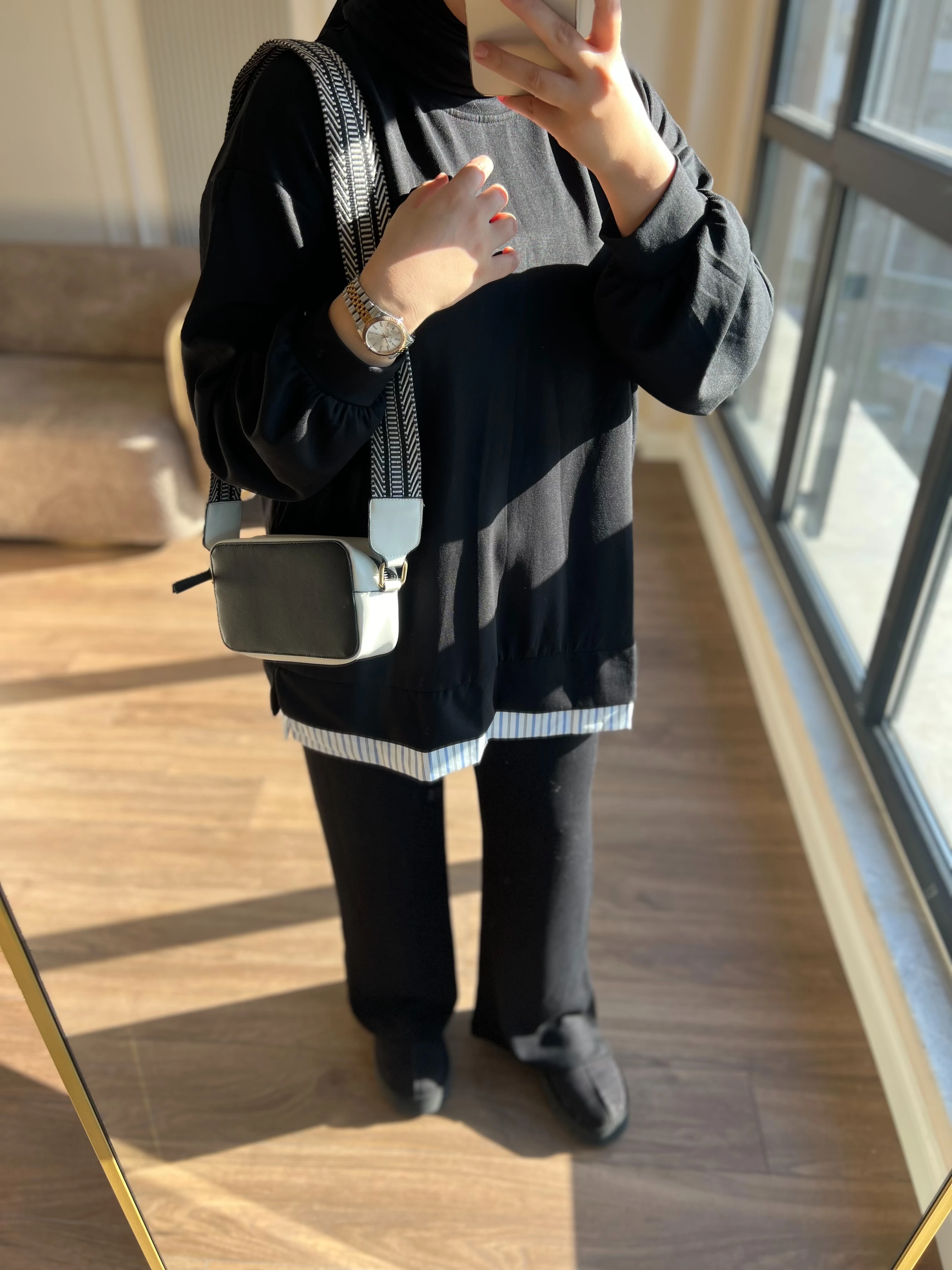 Gömlek Detaylı Oysh Takım Siyah 