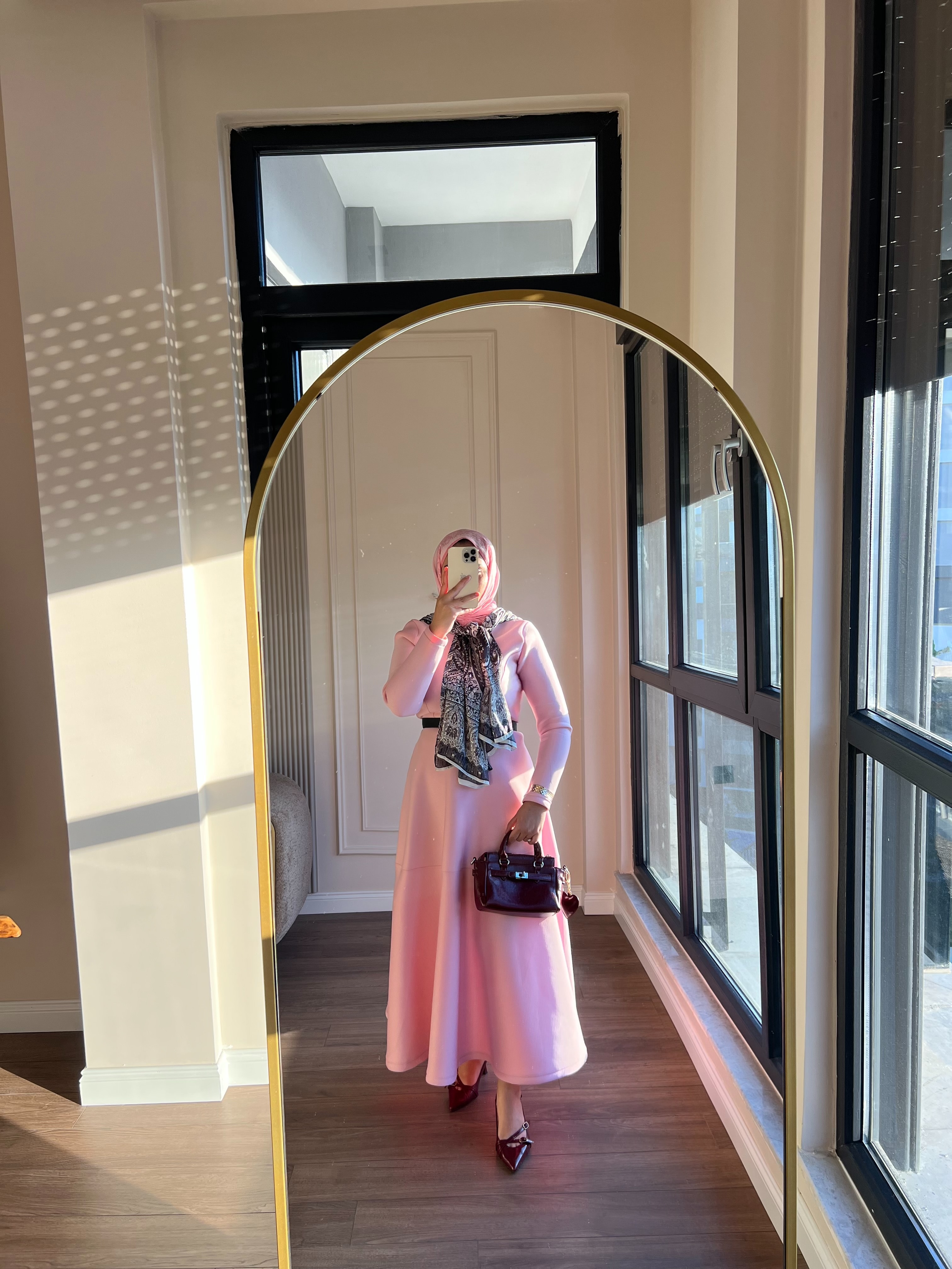 Linda Scuba Elbise Pembe 