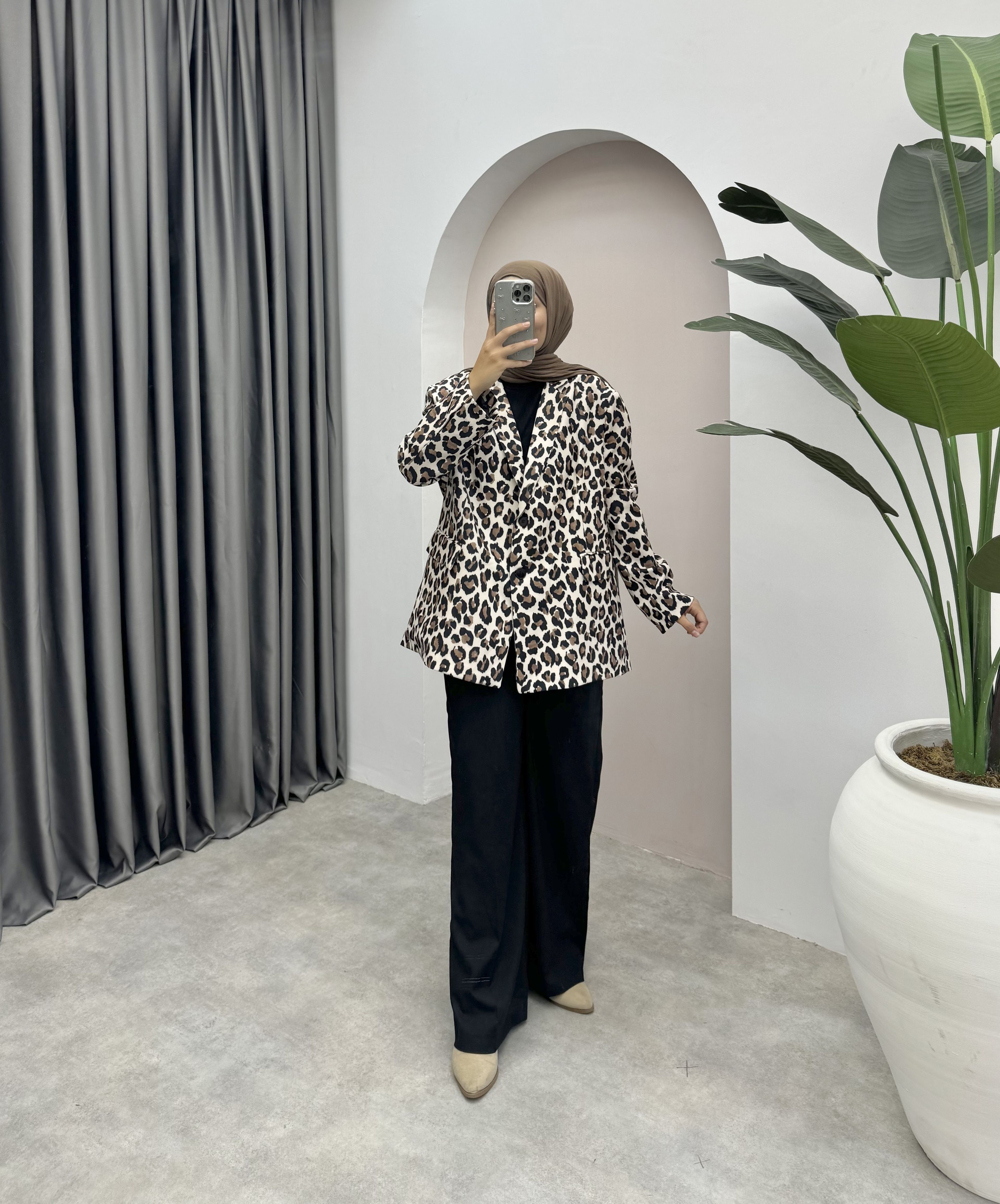 Leopar Blazer Ceket