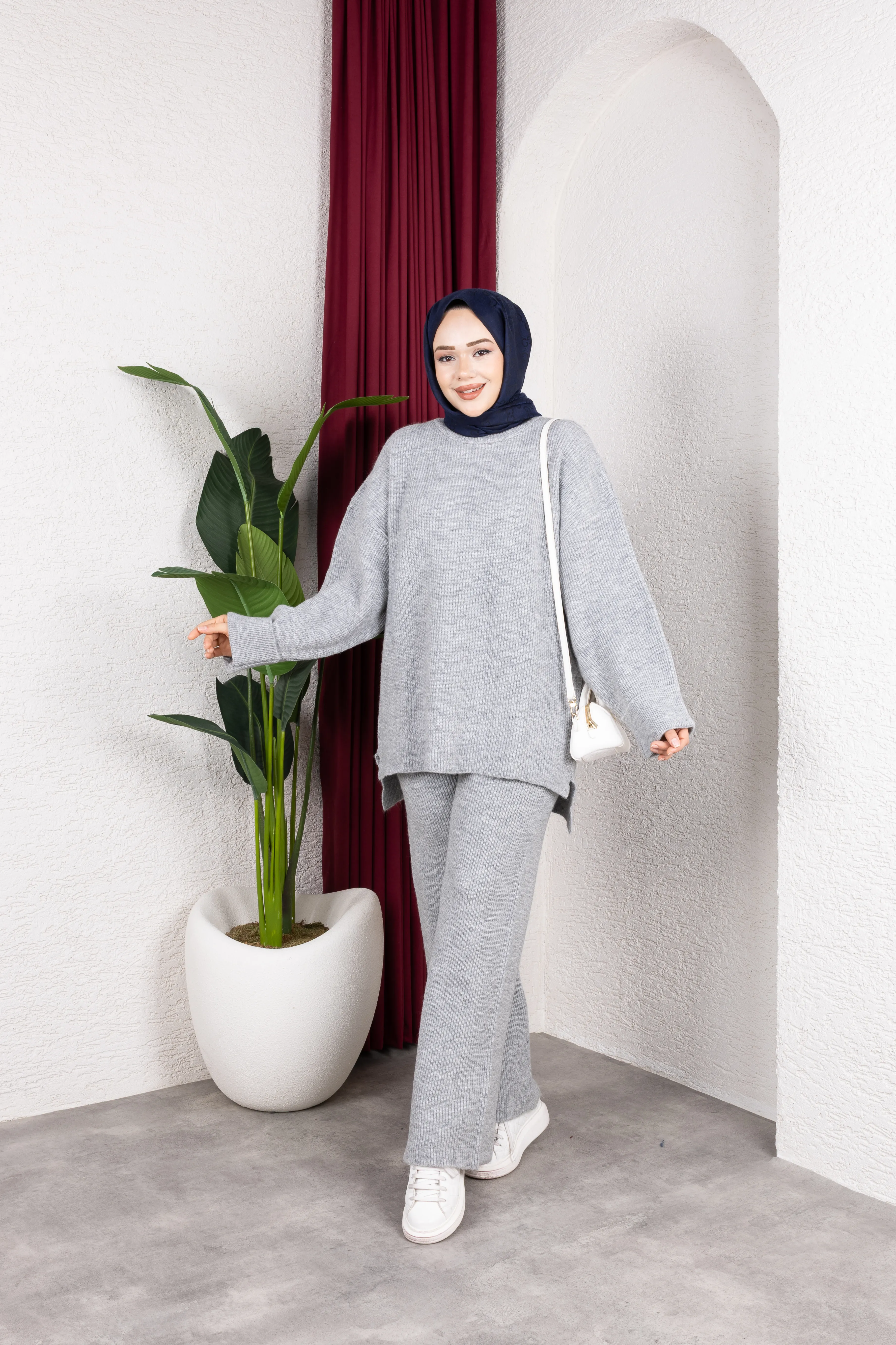 Sık Dokuma Premium Pantolonlu Takım Gri