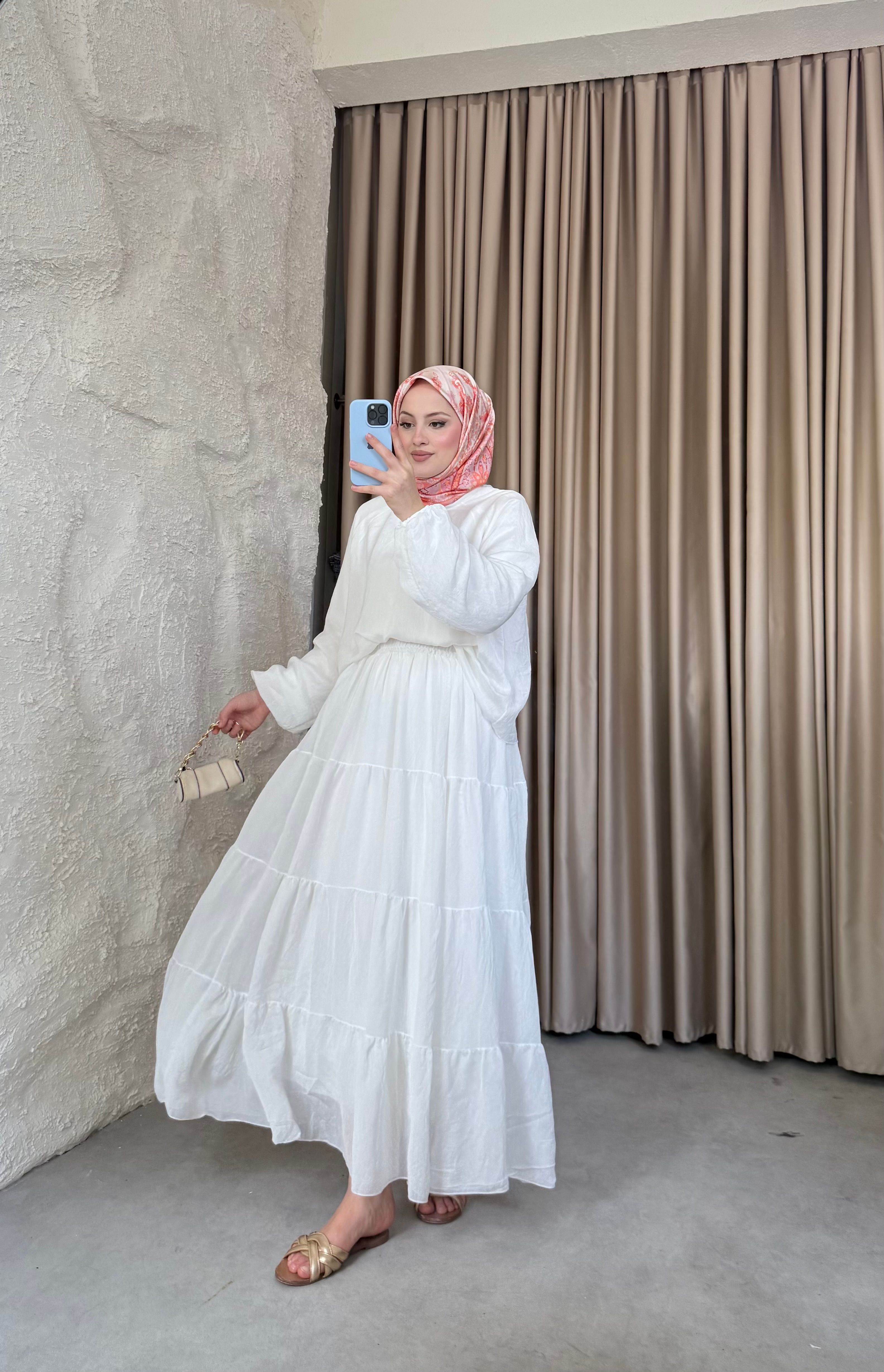 Nora Etekli Takım Beyaz 